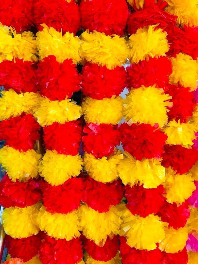 Indian Marigold Flower Artificial Decorative Deewali Marigold Garland home decor