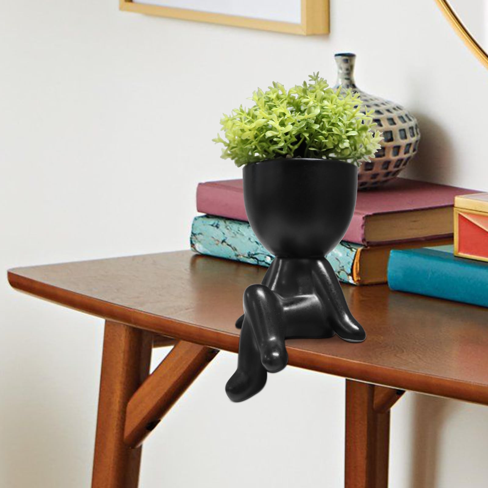 1 Set Small Fake Plants, Human-Shaped Pots, Office Decor, Women, Men, Cute Faux