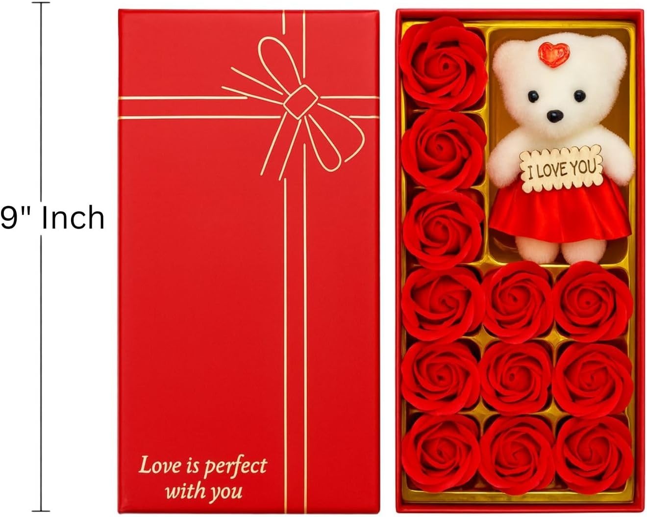 Artificial Rose Teddy Bear Gift for Mom Valentine Birthday Anniversary Decor USA
