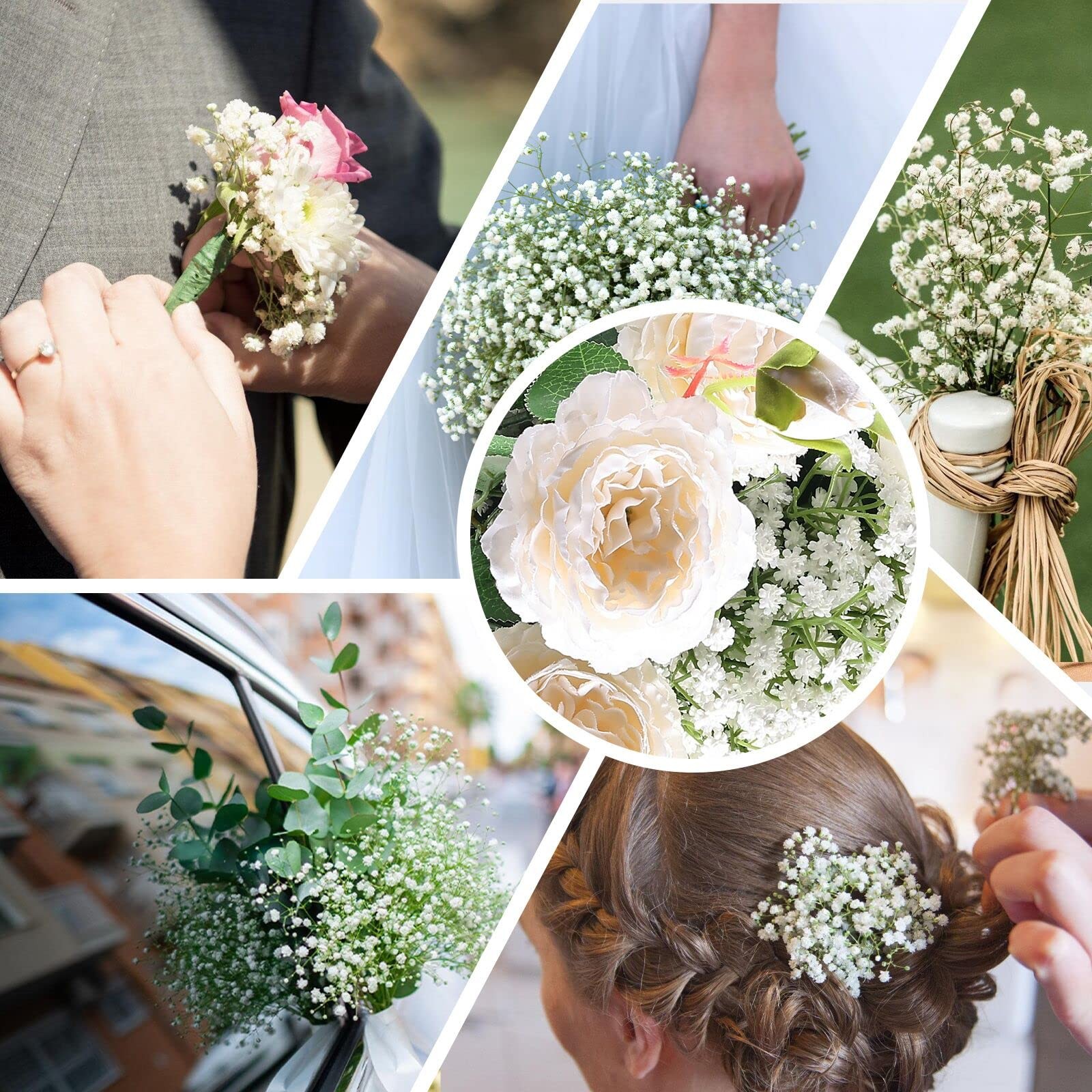 Babys Breath Artificial Flowers,30 Pcs Gypsophila Faux Flowers for Wedding Pa…