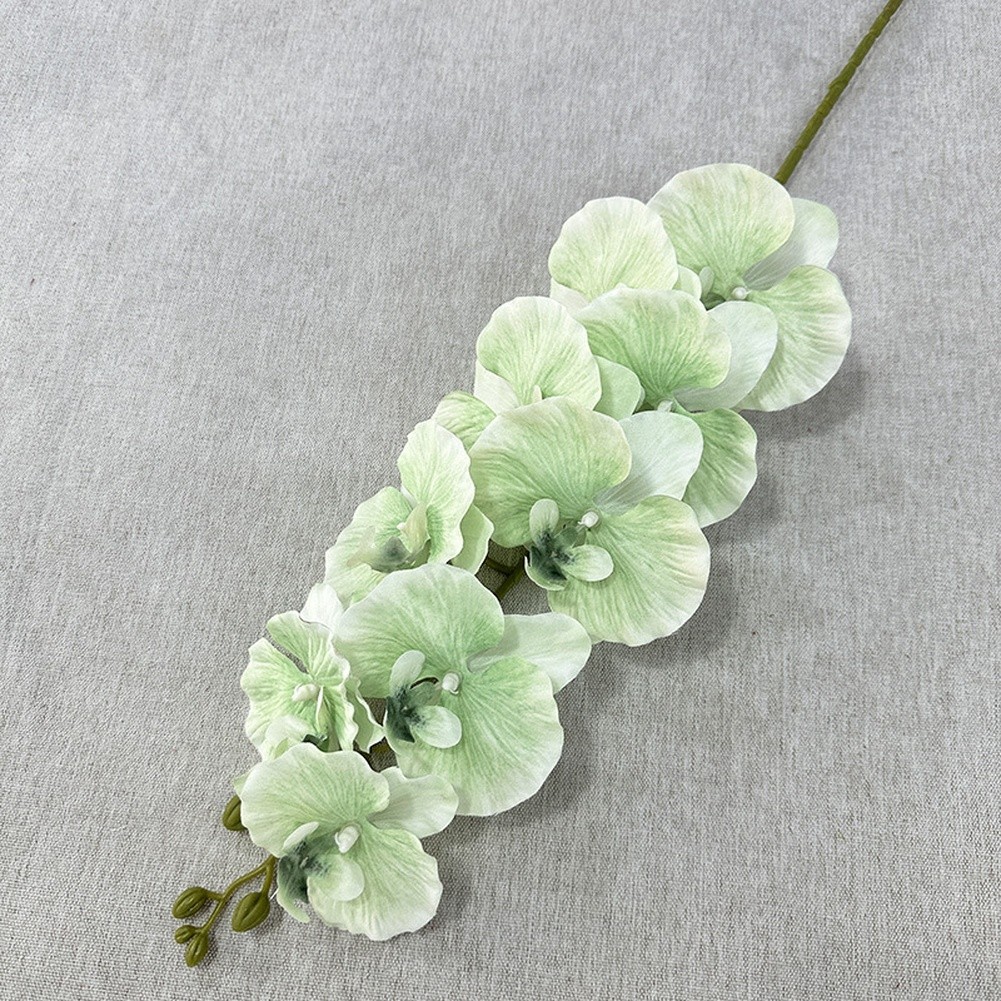 Silk Matte Phalaenopsis 9 Head Artificial Flowers for Foyer Table Decor
