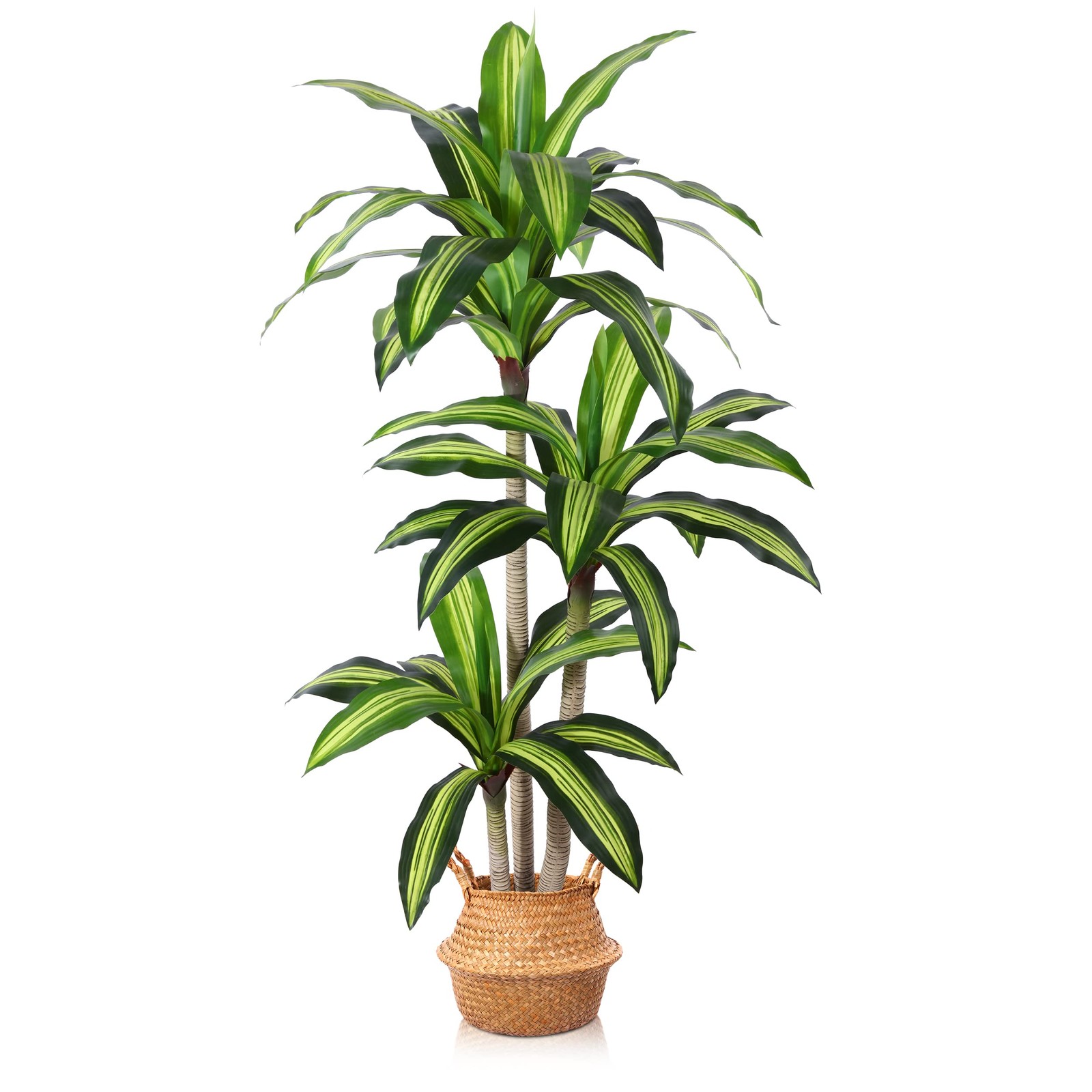 Artificial Plants, 5 Ft Dracaena Tree Faux Plants Indoor Outdoor Decor Fake T…