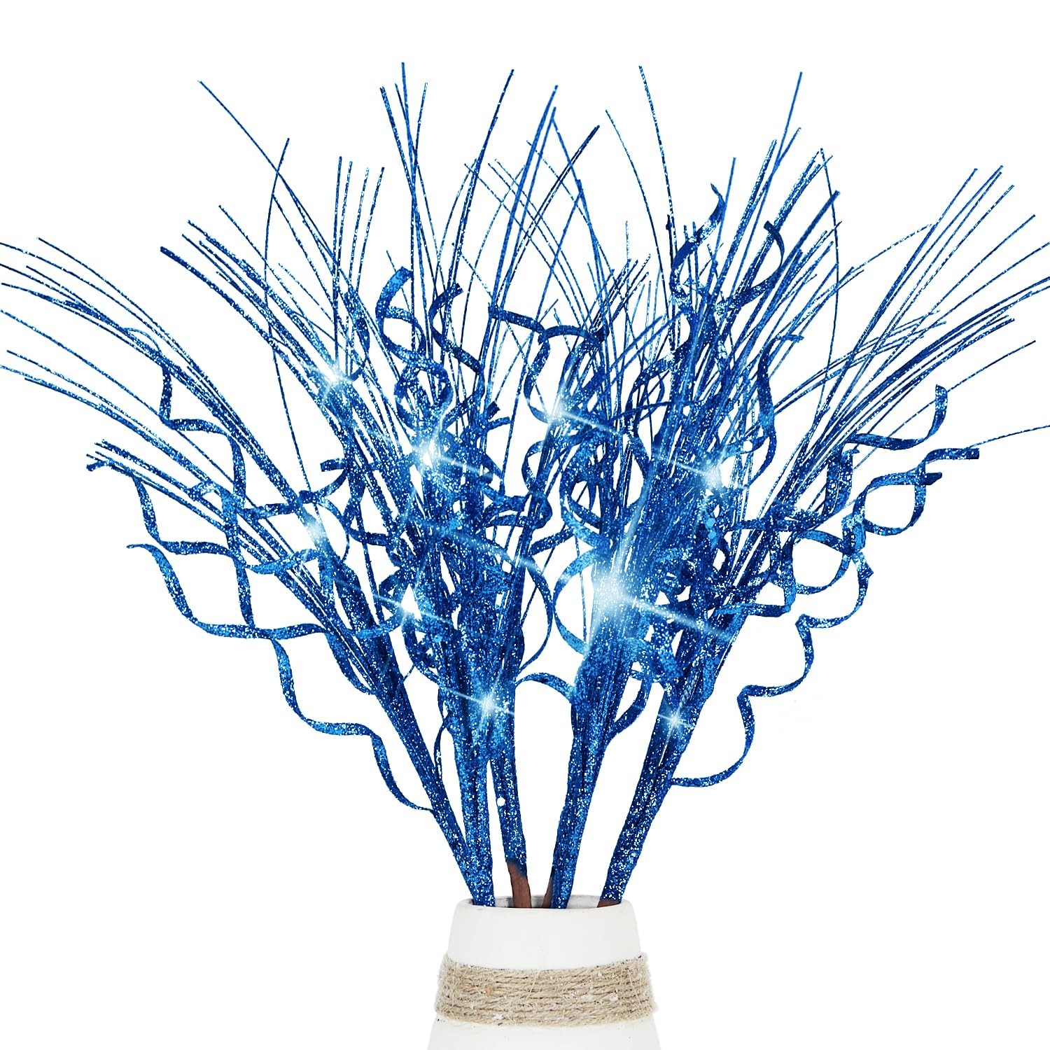 Glitter Curly Artificial Christmas Picks Sprays Ting Branches Set of 6 Wispy …