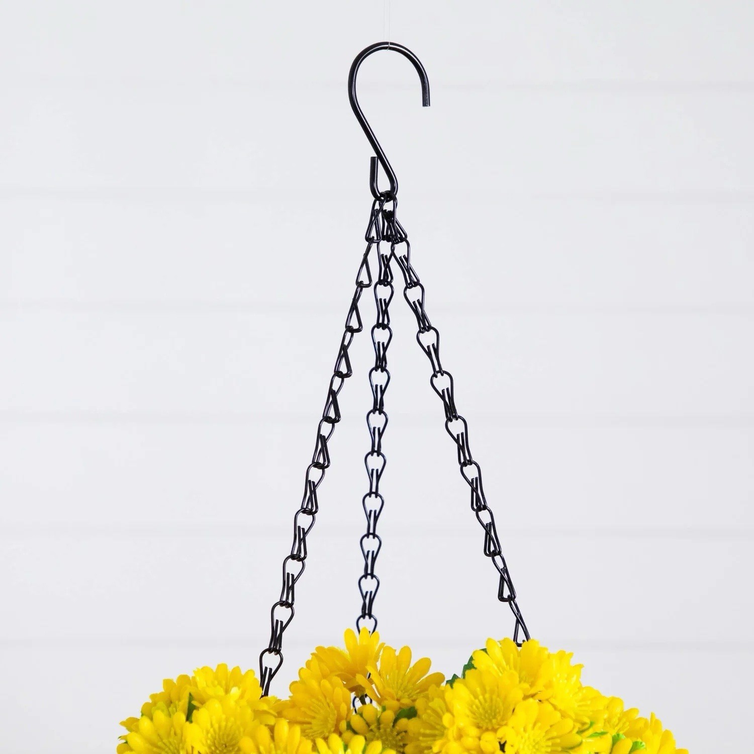 24” UV Resistant Artificial Chrysanthemum Hanging Basket Indoor/Outdoor