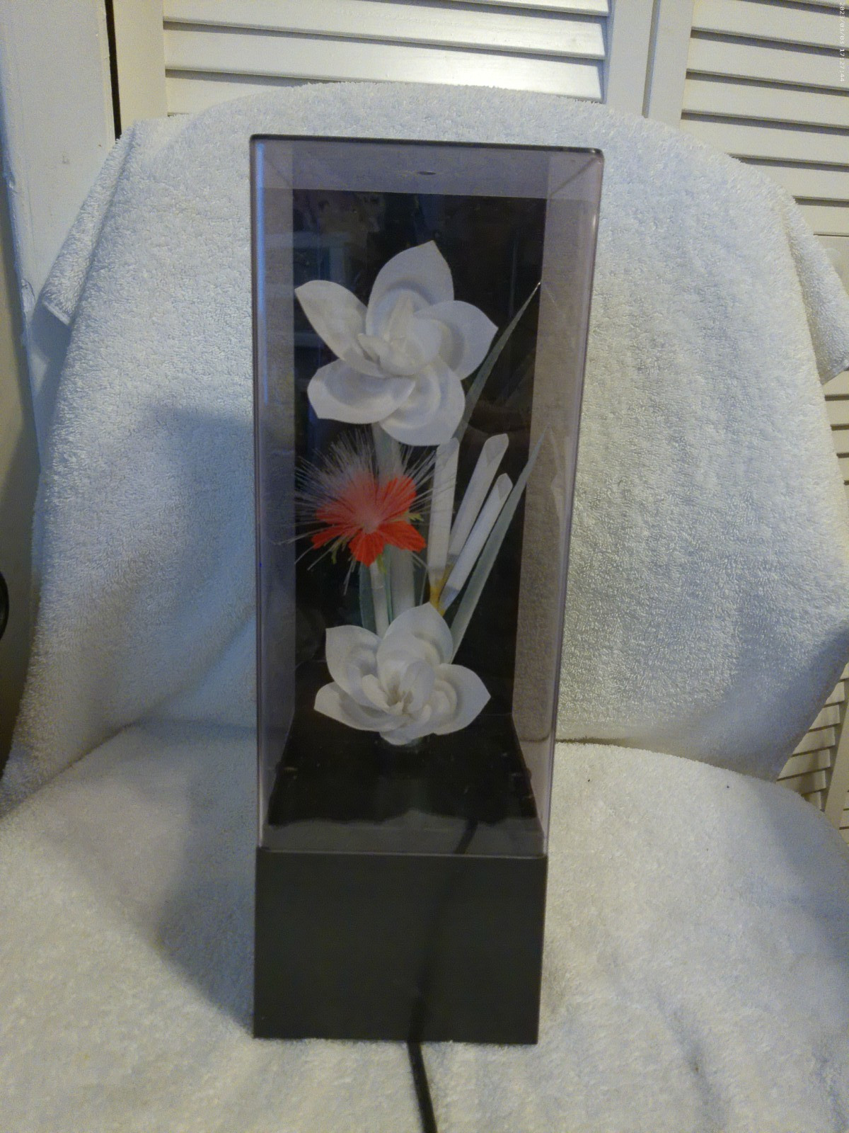 Vintage Musical Encased Flower Box 14″ Tall X 4.75″ X 4.75″
