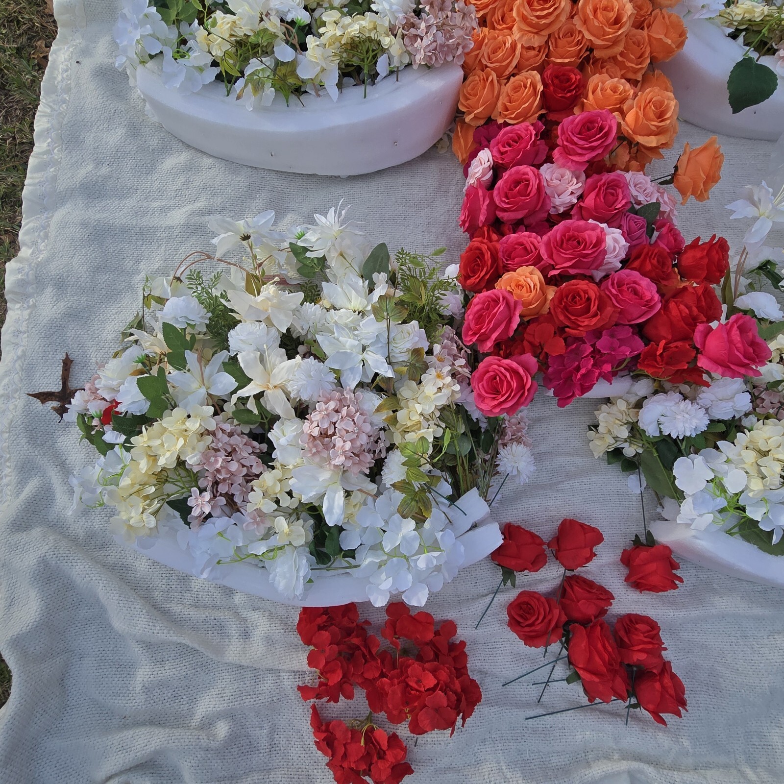 Wedding Flower Centerpiece Floral Arrangement X4 23″x24″ X1 34″ Roses + Extras