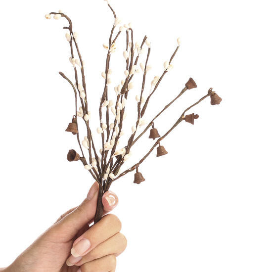 Set of 12 Rustic Bell and White Pip Berry 11-1/2″ Tall Floral Sprays