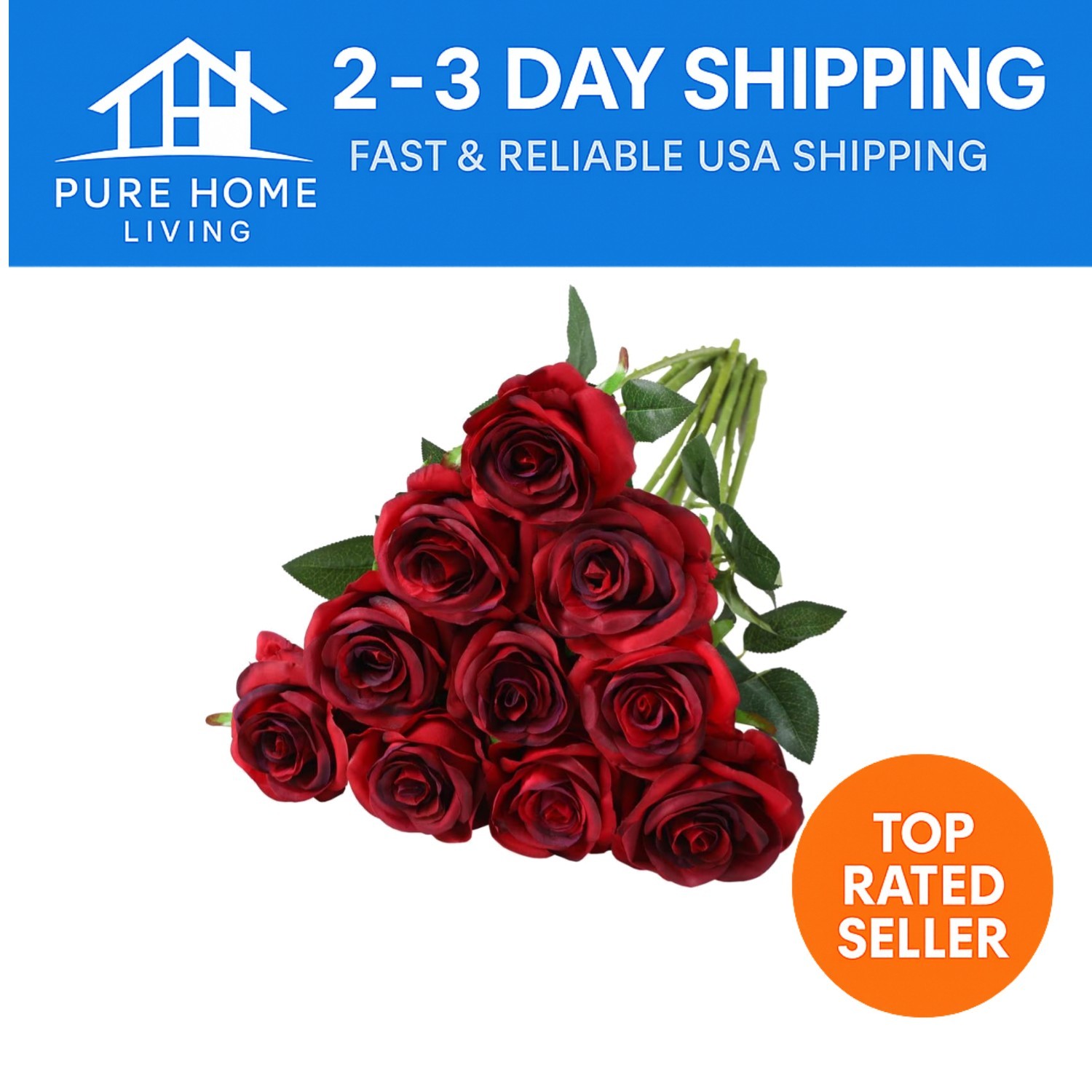 Beautiful 10pcs Gradient Wine Red Silk Roses – Perfect for Weddings and Home Use