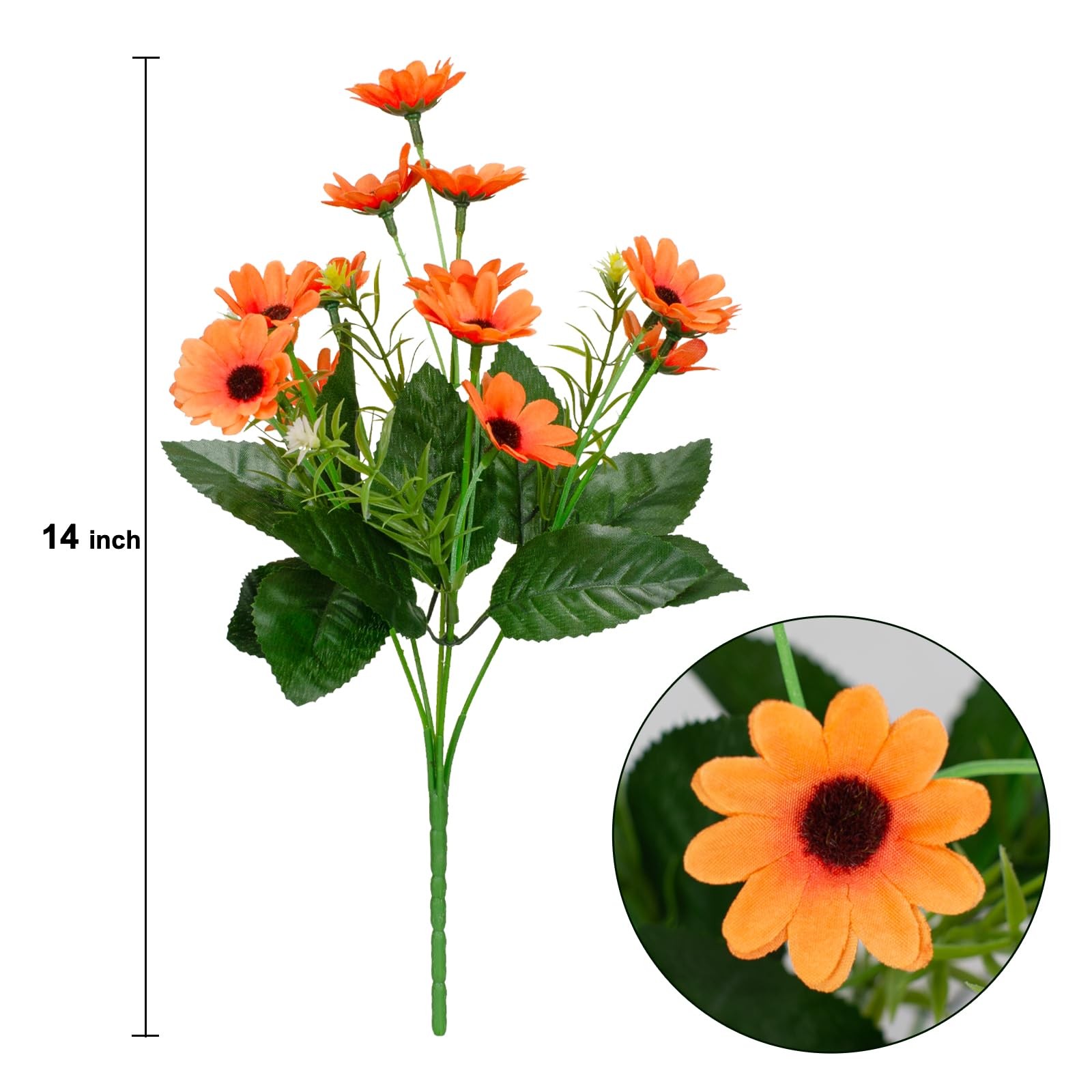 8 Bundles Sunflowers Artificial Flowers No Fade Fall Plants Fake Mums Flowers…