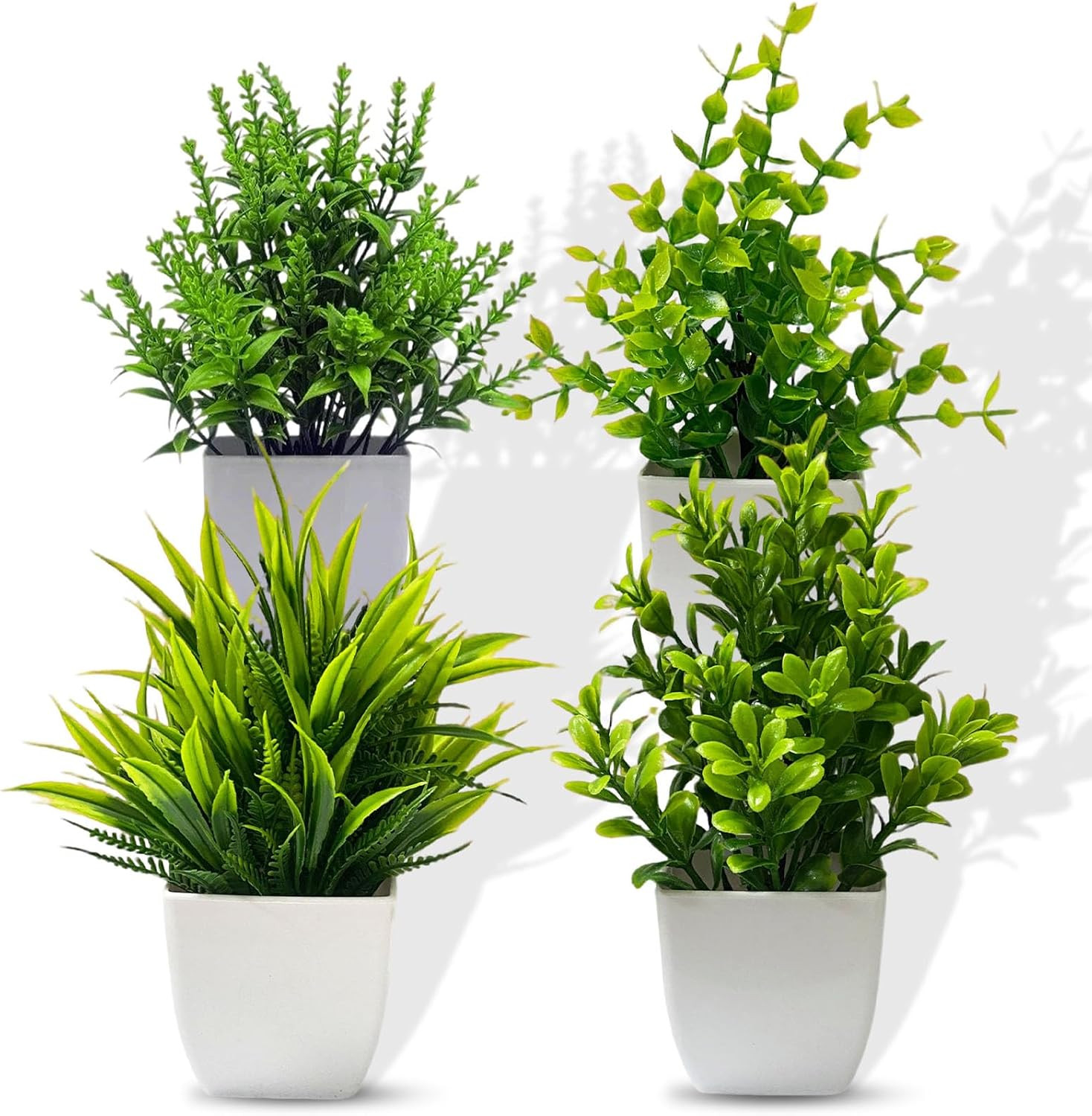 Fake Plants,4Pcs Mini Artificial Plants of Plastic Potted for Home Decor. | Life