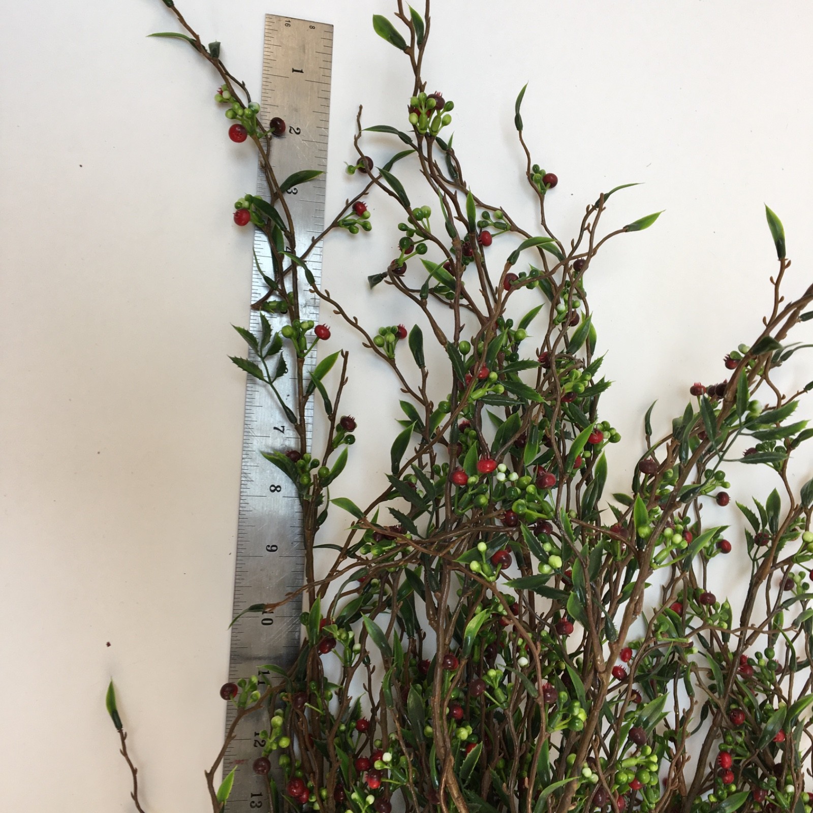 Set of 5 Red and Sage 30-36″ Pip Berry Sprays for Decor