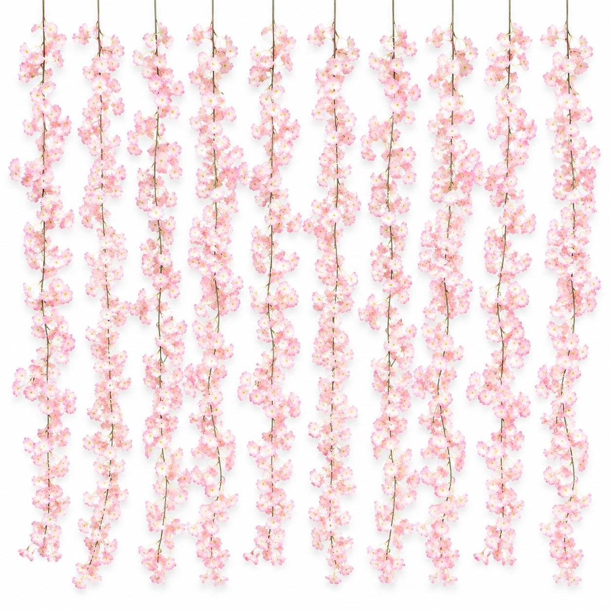 10 Pack /70 inch/5.9FT Artificial Cherry Blossom Hanging Vines Silk Flower Sa…