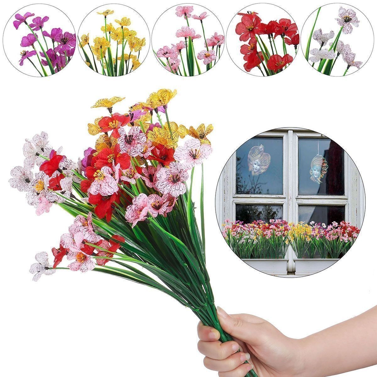 2/10/20Bundles Artificial Flowers Outdoor Fake Plants Silk Sun Flower Home Decor