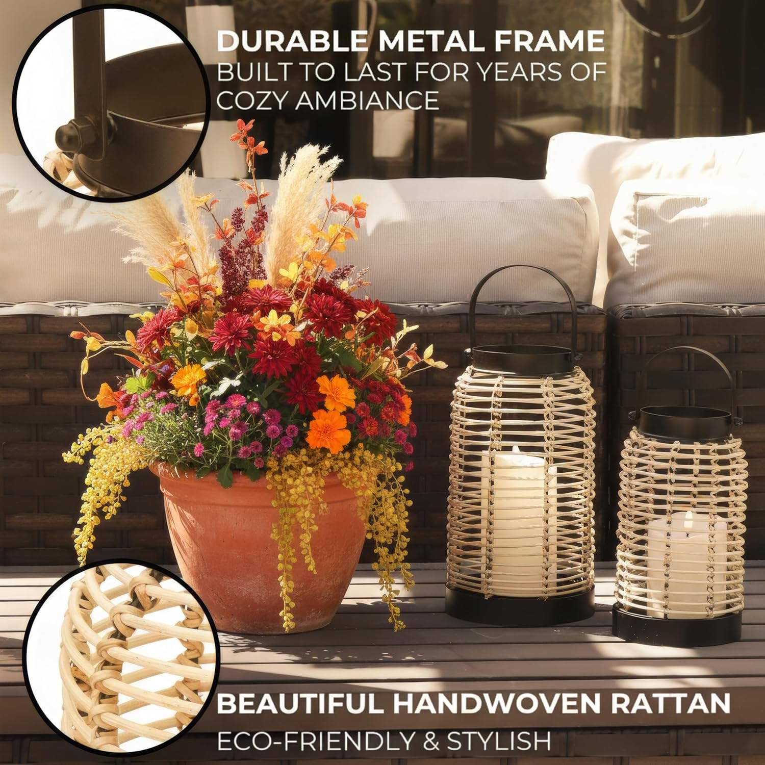 Natural Rattan Boho Lanterns – Handcrafted Chic Decor to Enhance Your Home