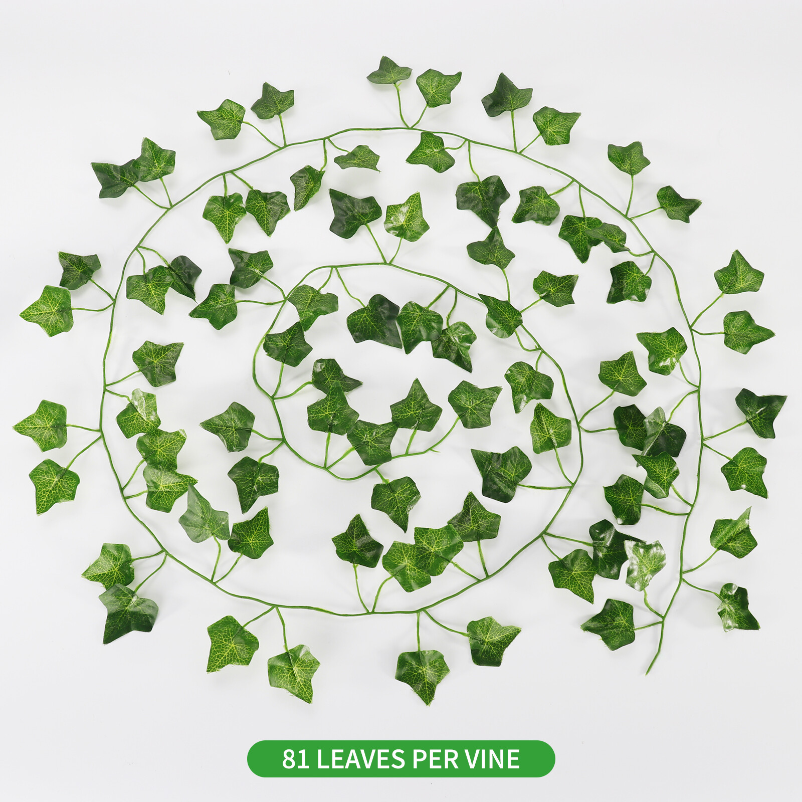 EZFLOWERY 120 Strands 840 Feet Artificial Ivy Vines Leaves, Silk Garland Fake