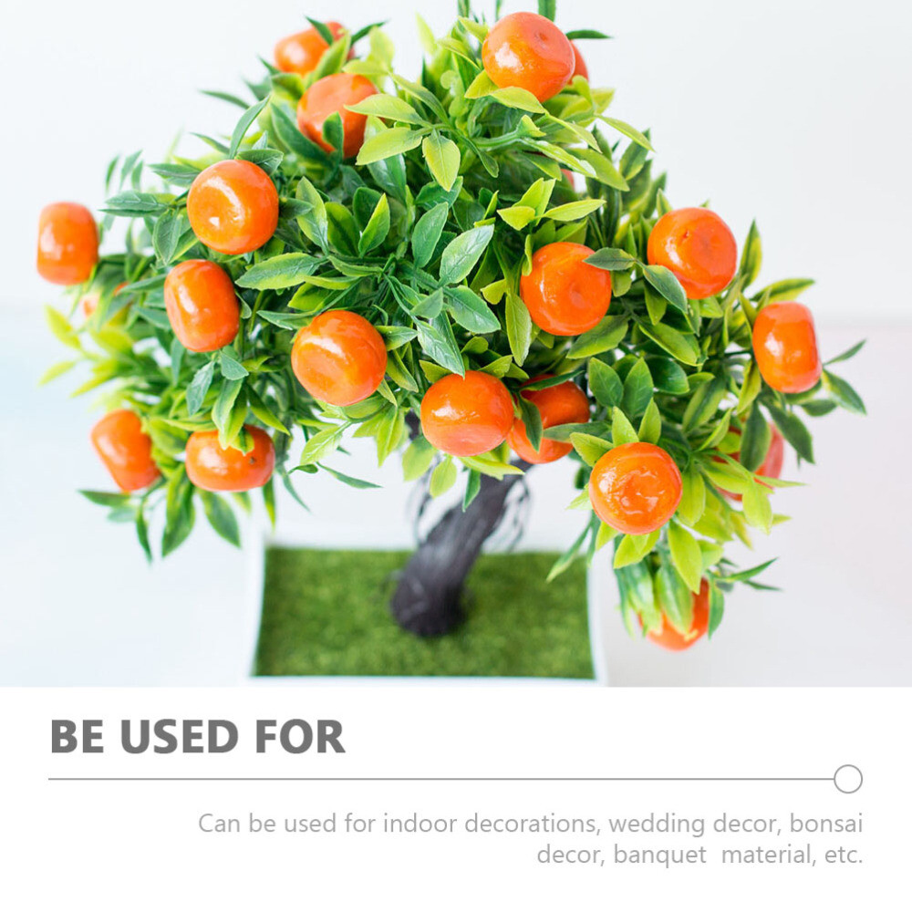 Potted Orange Tree Fake Plant Artificial Fruit Wedding Decor Bonsai Indoor