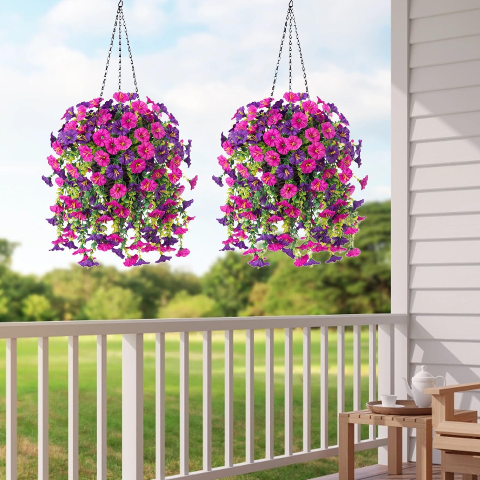 Fake Flowers for Outside,uv Resistant Artificial Outdoor Flowers, 1 Pack Fake…