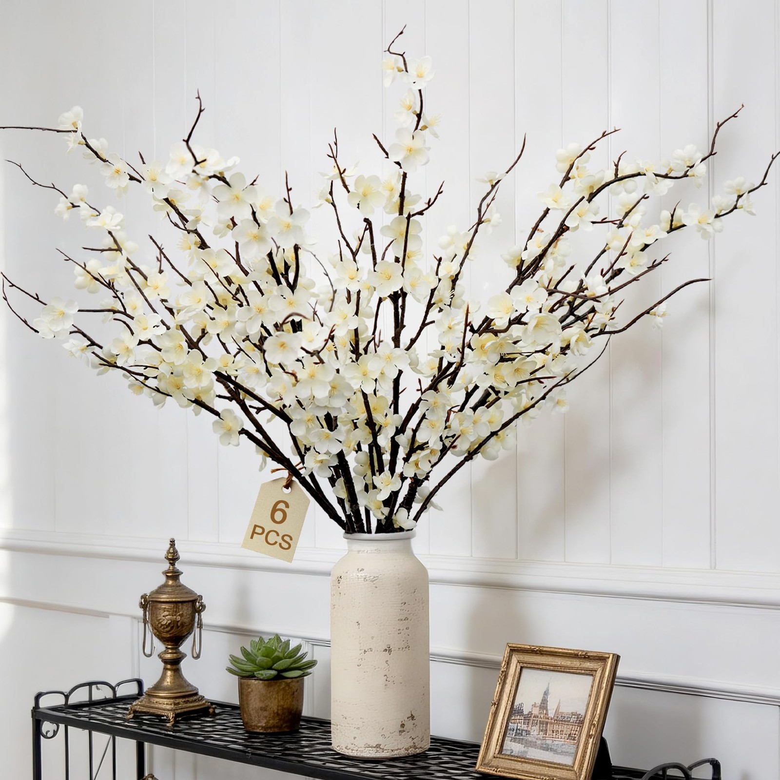 Yesafe 6Pcs Cherry Blossom Branches 39 Inch Artificial Cherry Blossom Decor f…