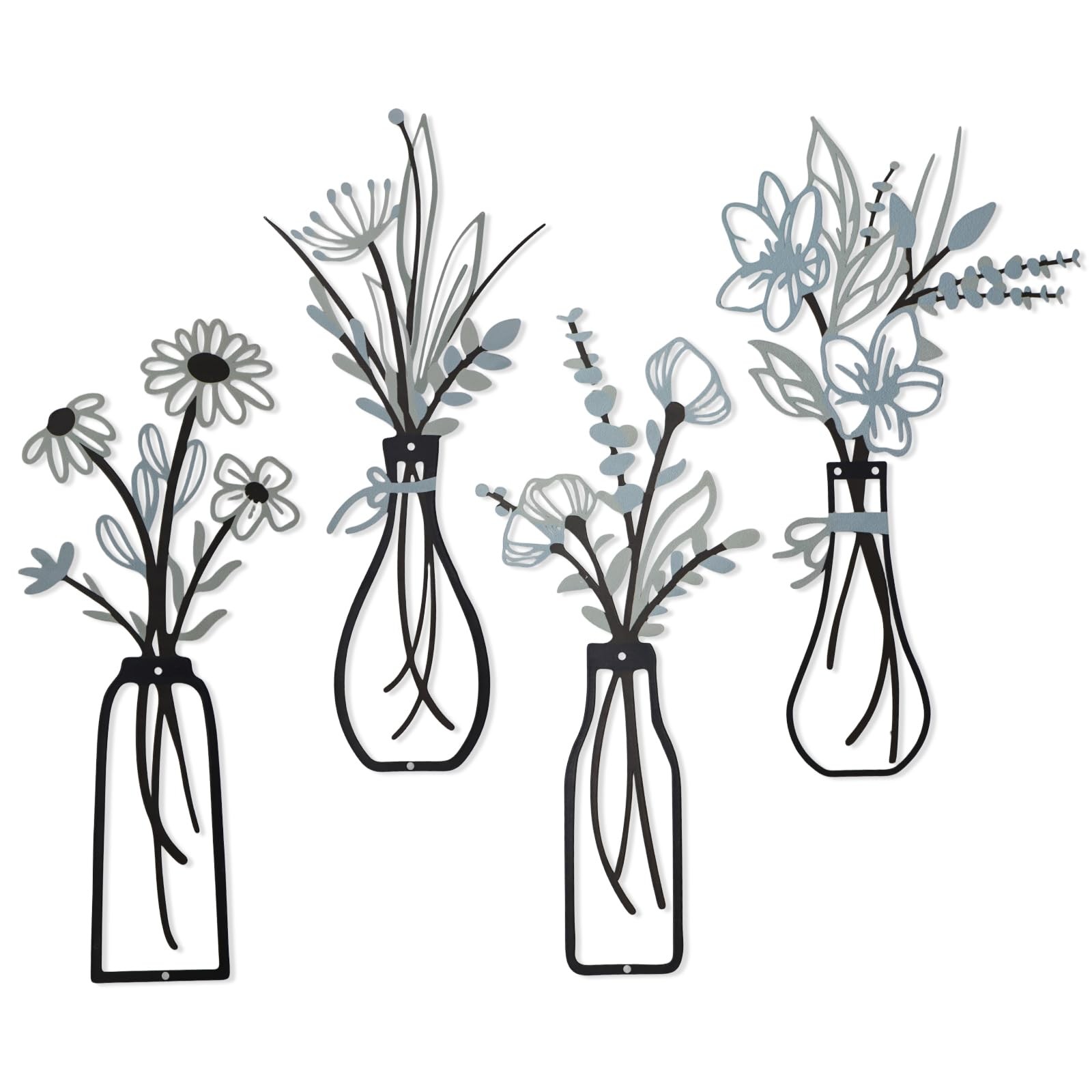 Metal Flowers Wall Art Rustic Farmhouse Decor For Living Room Bathroom Bedroom