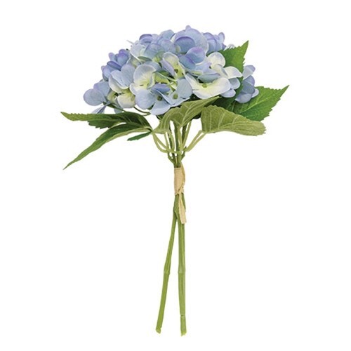 New Primitive BLUE HYDRANGEA STEM Farmhouse Cottage Chic French Country 11.5″T