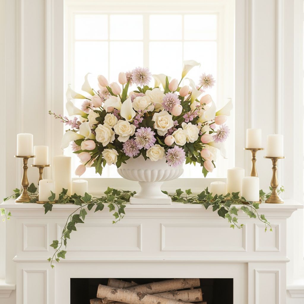 Blush Lavender Dahlia Stem Bundle Faux Flowers Cottagecore Wedding Bouquet Flora