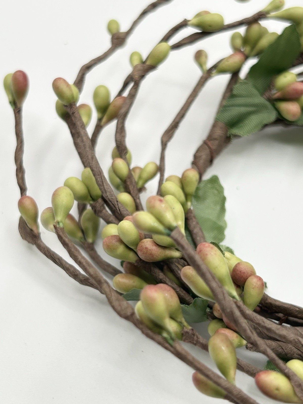 Primitive Berry Candle Ring Wreath Pips Green Pink Brown 3.5″ Lot of 6 New