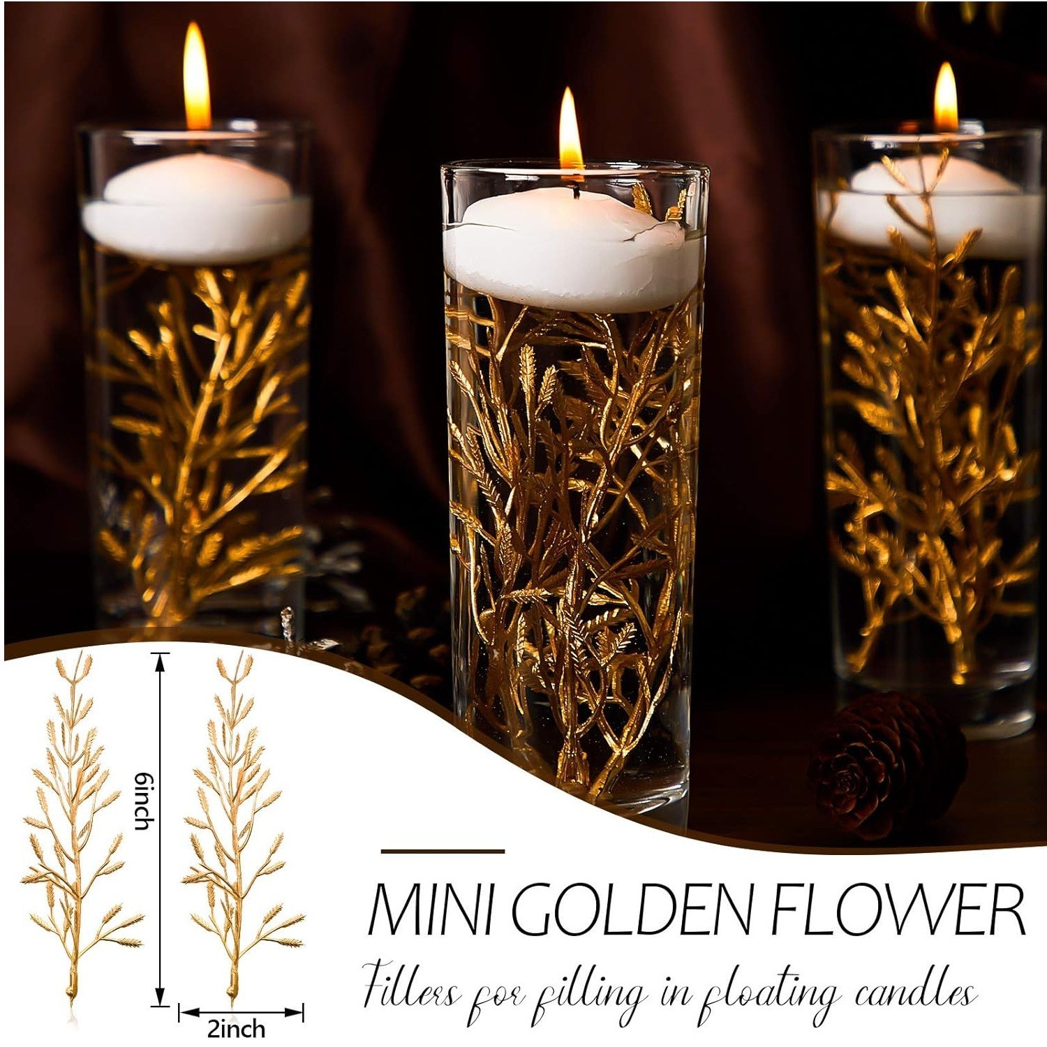 80 Pieces Faux Flowers for Centerpiece Vase Filling in Floating Candles Mini …