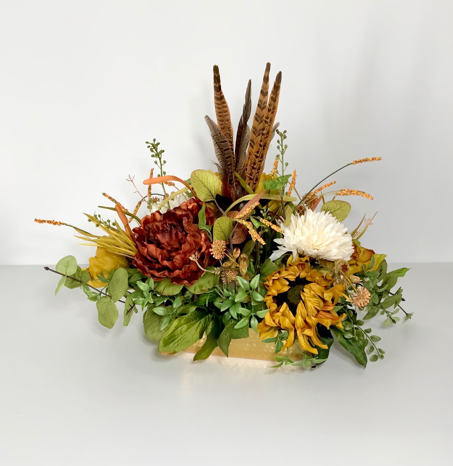 FALL EARTH TONE COLORS FLOWERS THANKSGIVING CENTERPIECE TABLE DECORATION GIFT