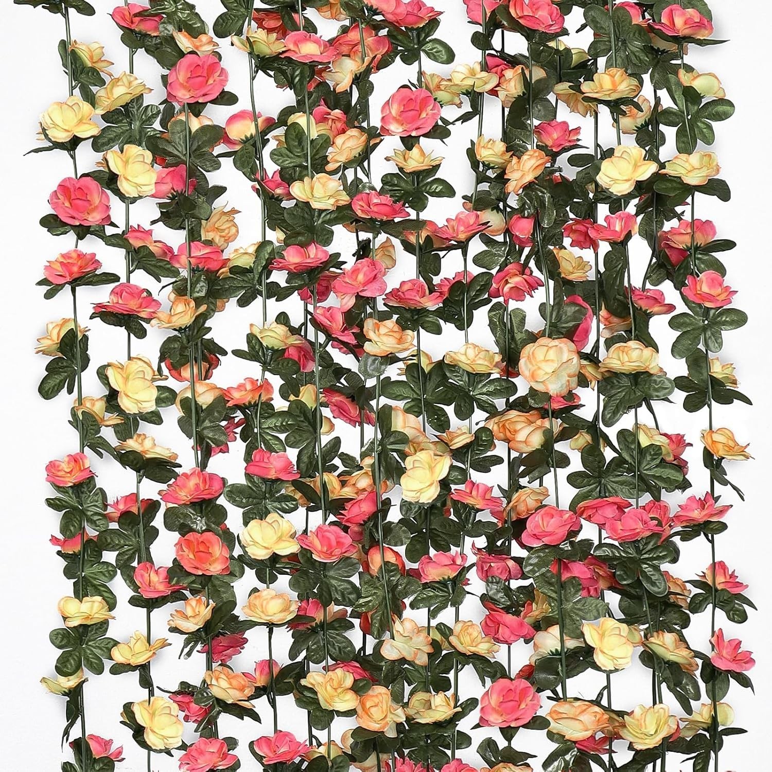 9 Pack 72 FT Artificial Flower Garland Fake Purple Roses Vines Silk Flowers Faux