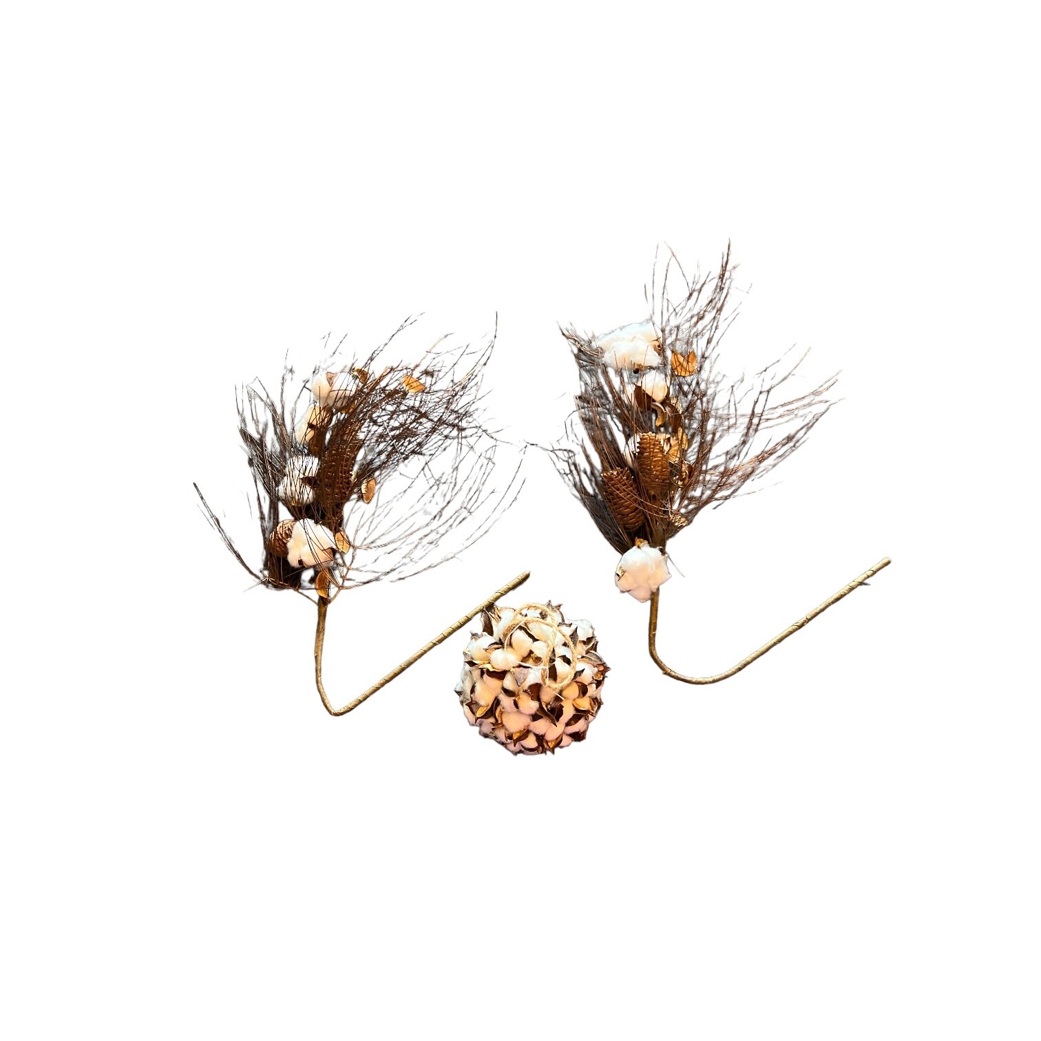 Primitive Dried Pine Needles Natural Cotton Ball Home Office Spa Wedding Decor