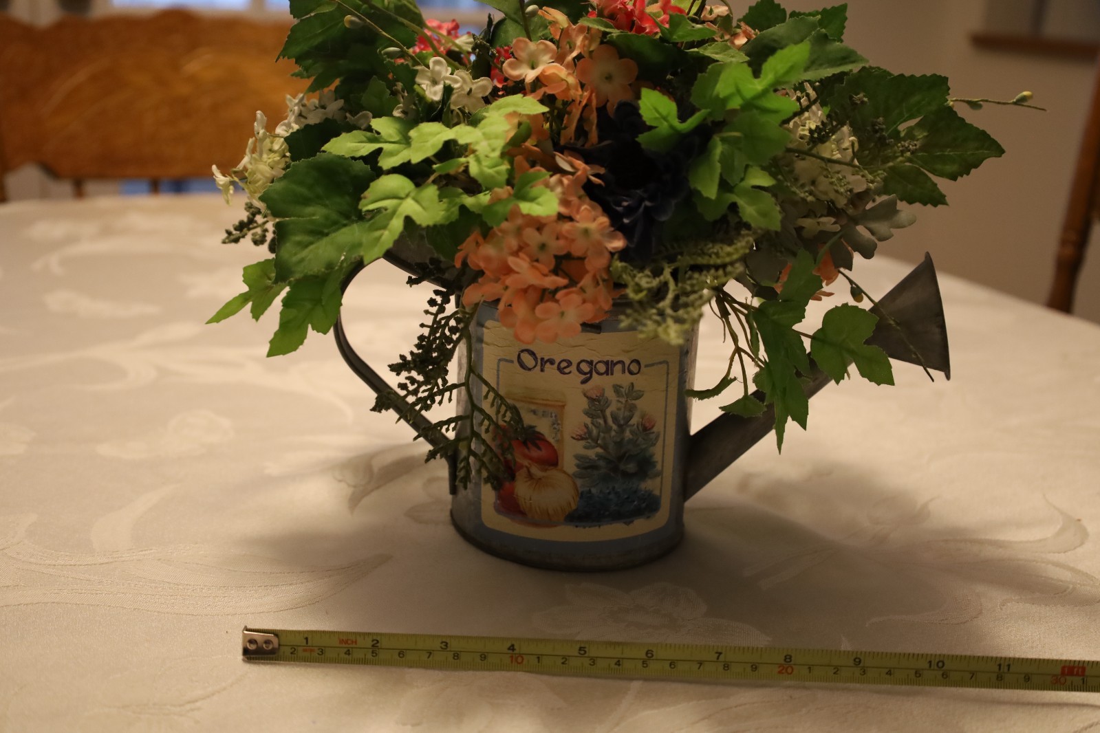 Spring Multicolor Artificial Floral in a Watering Can Table Decoration