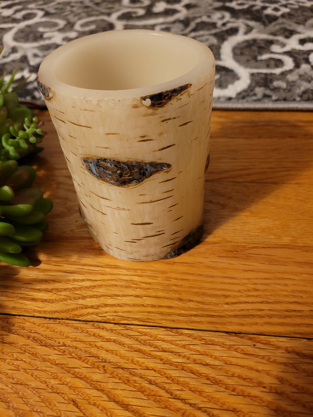 Pier 1 Imports Faux Succulent & Glass Metal Organic Candle Holder NWT Retired