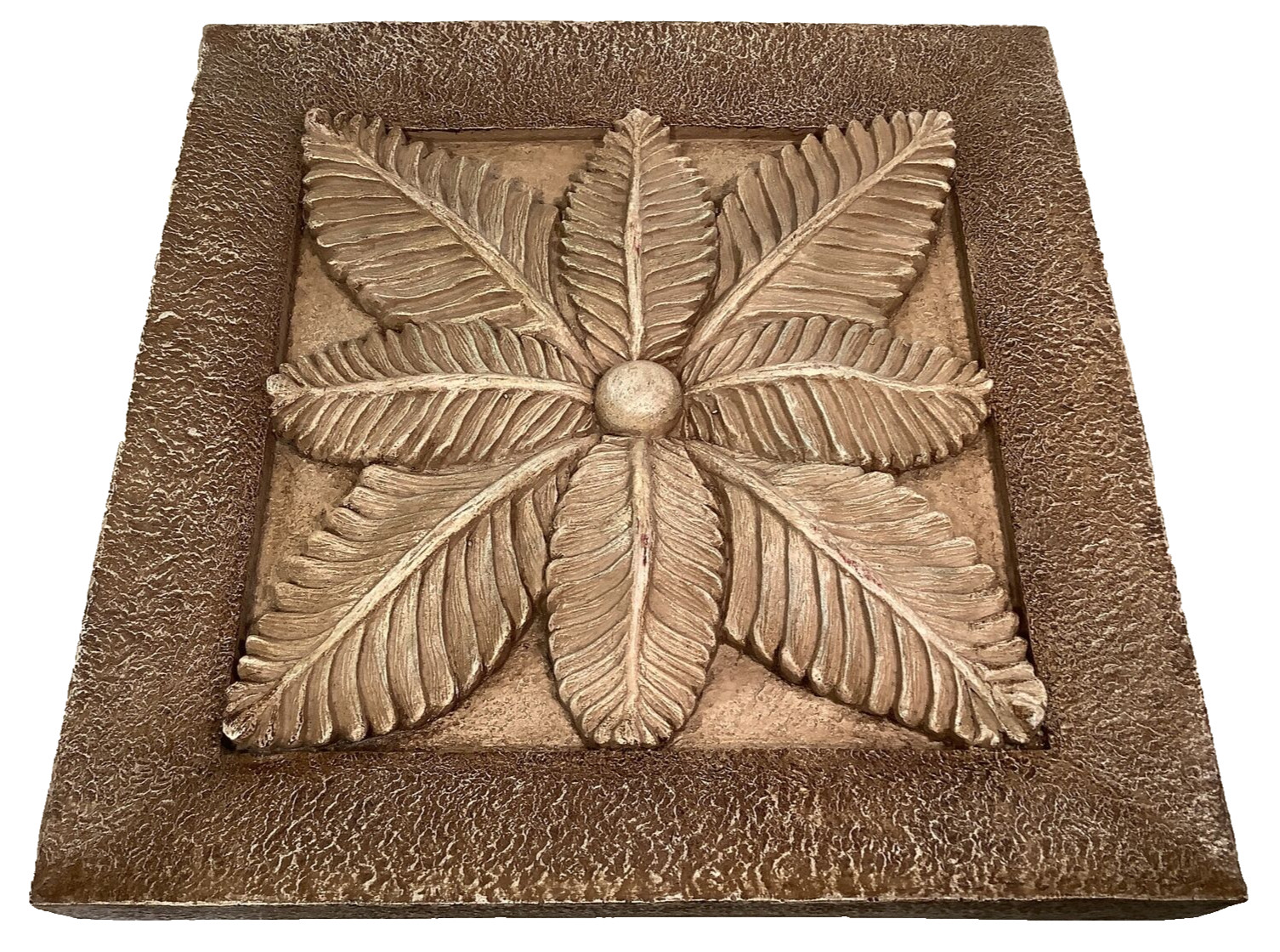 Rustic 3D Floral Leaves & Scrolls Indoor/Outdoor Garden Wall Art plaque set of 4