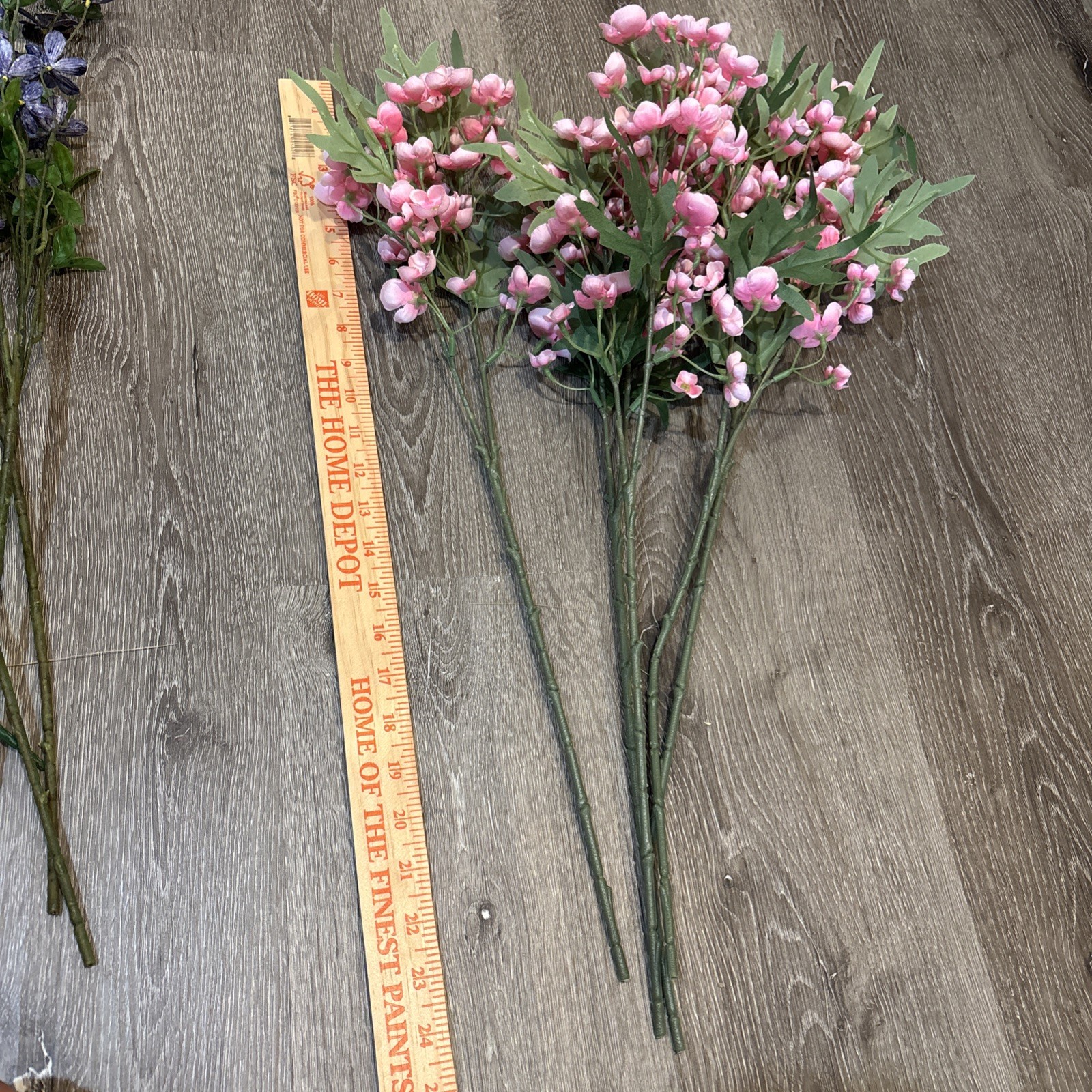 Lot New Artificial Quality Flowers Foliages, Pink Purple flowers Cottage