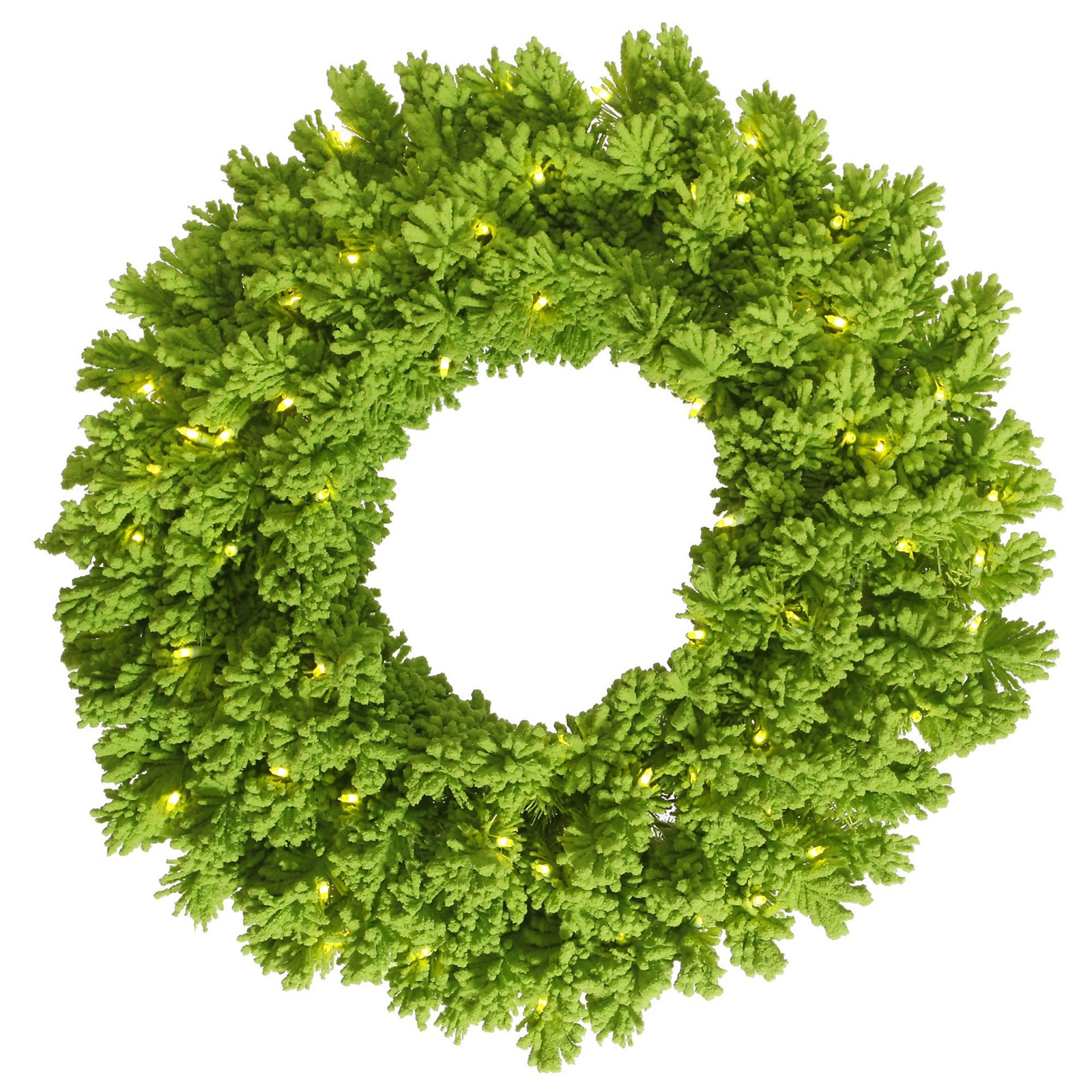Vickerman 36″ Fir Dura-lit LED Artificial Christmas Wreath in Flocked Lime Green