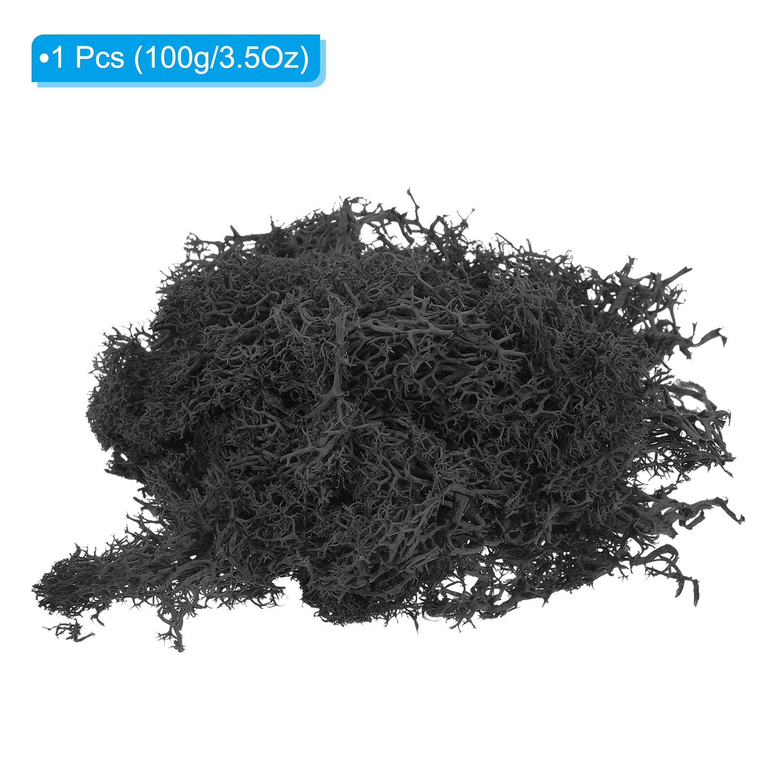 3.5 OZ Fake Moss Preserved Reindeer Moss Artificial Moss Lichen Black