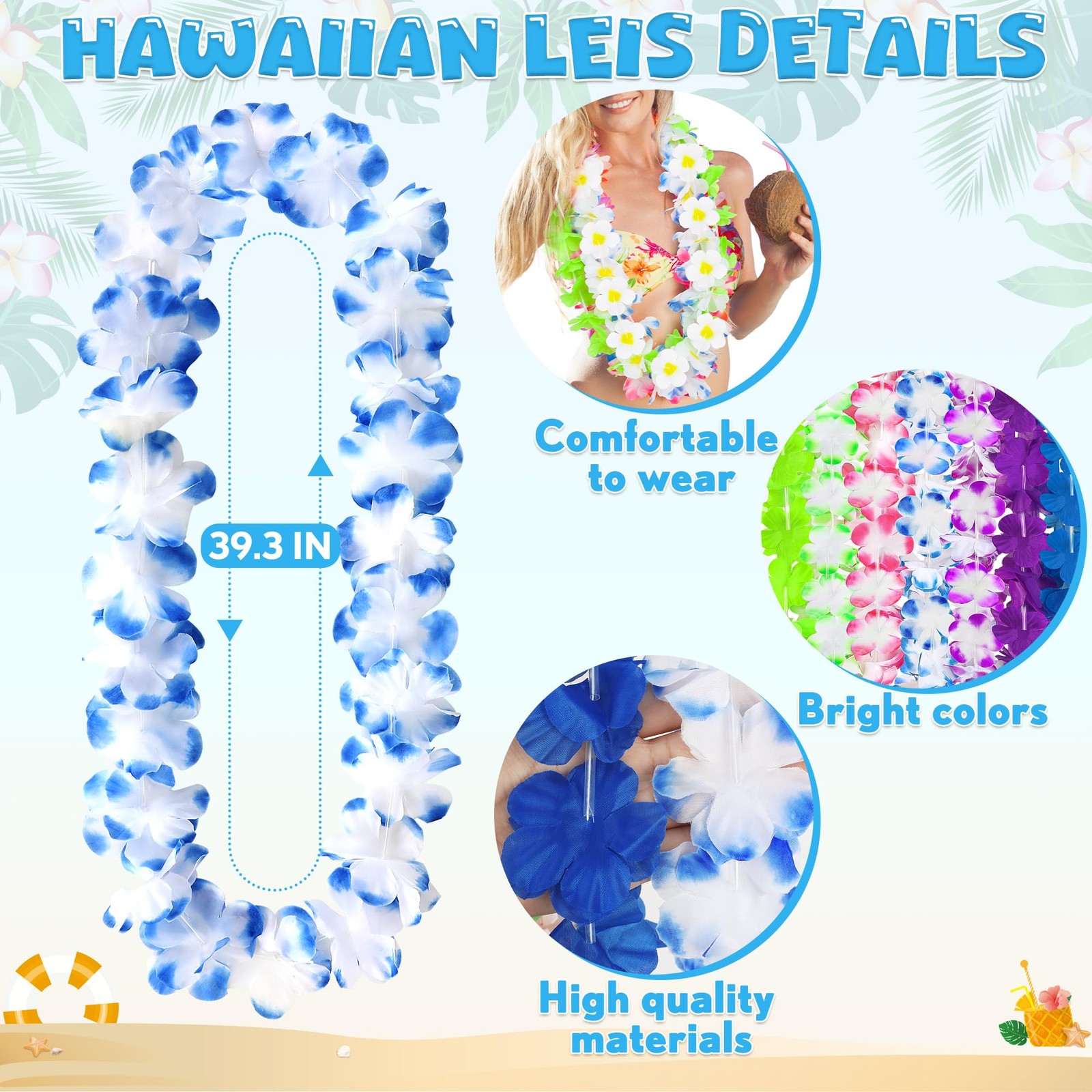 Luau Party Decorations, 12PCS Leis for Luau Party Necklace Women Clothing Acc…