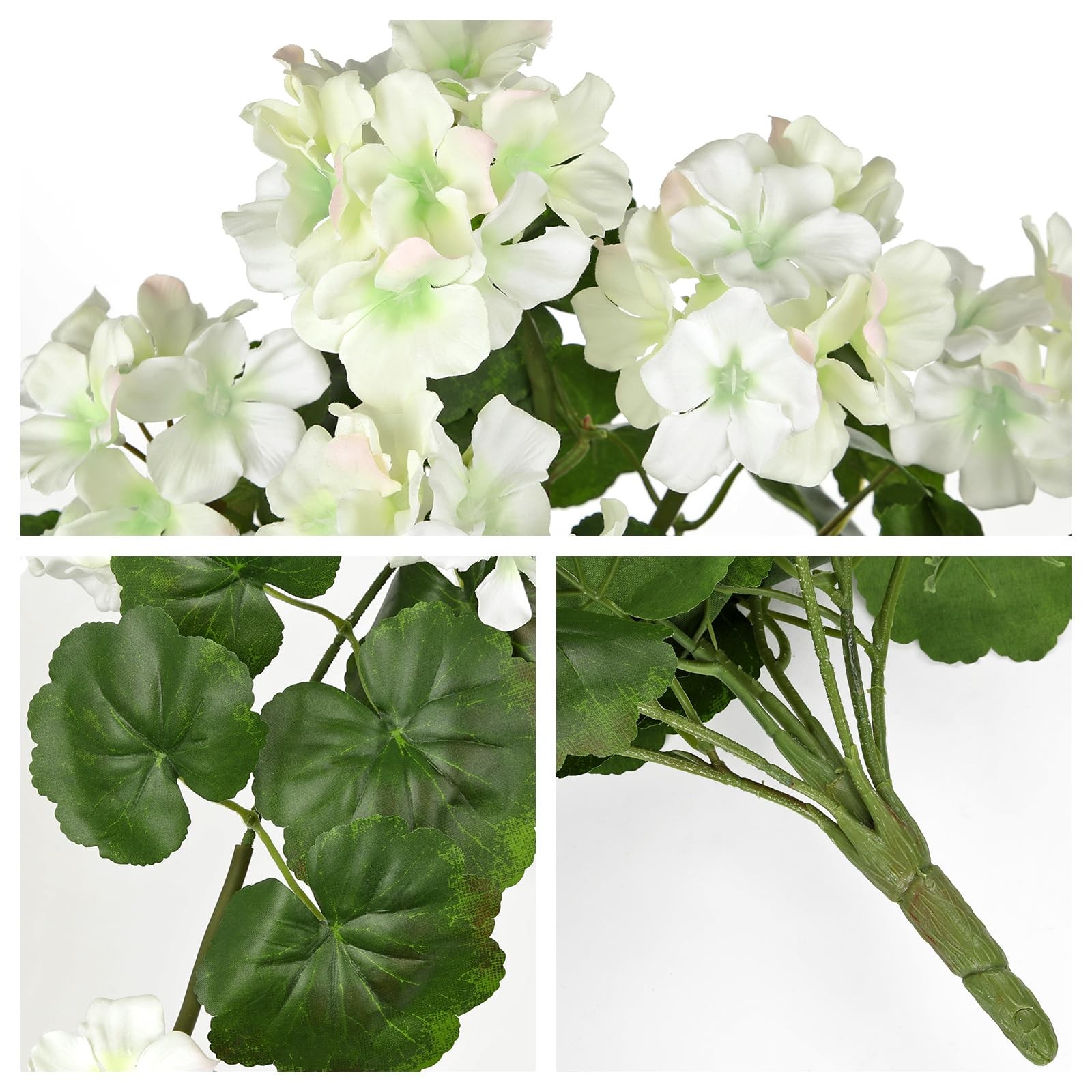 Realistic Silk Geraniums Flowers for Outdoor & Indoor Decor, 19.6” Wide Lush …
