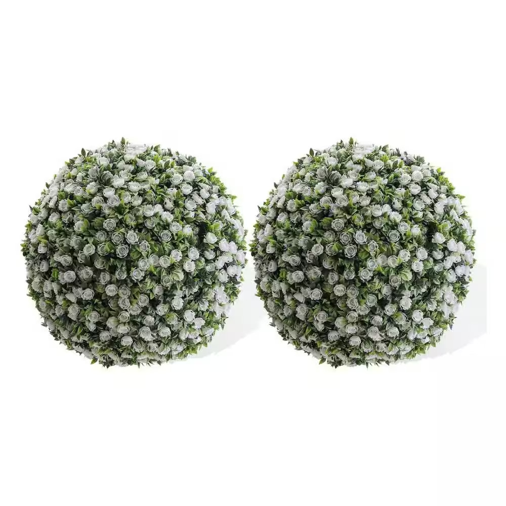 1.8 FT 2PC Artificial Topiary Flower Balls,Hanging Grass Ball for Home Wedding D