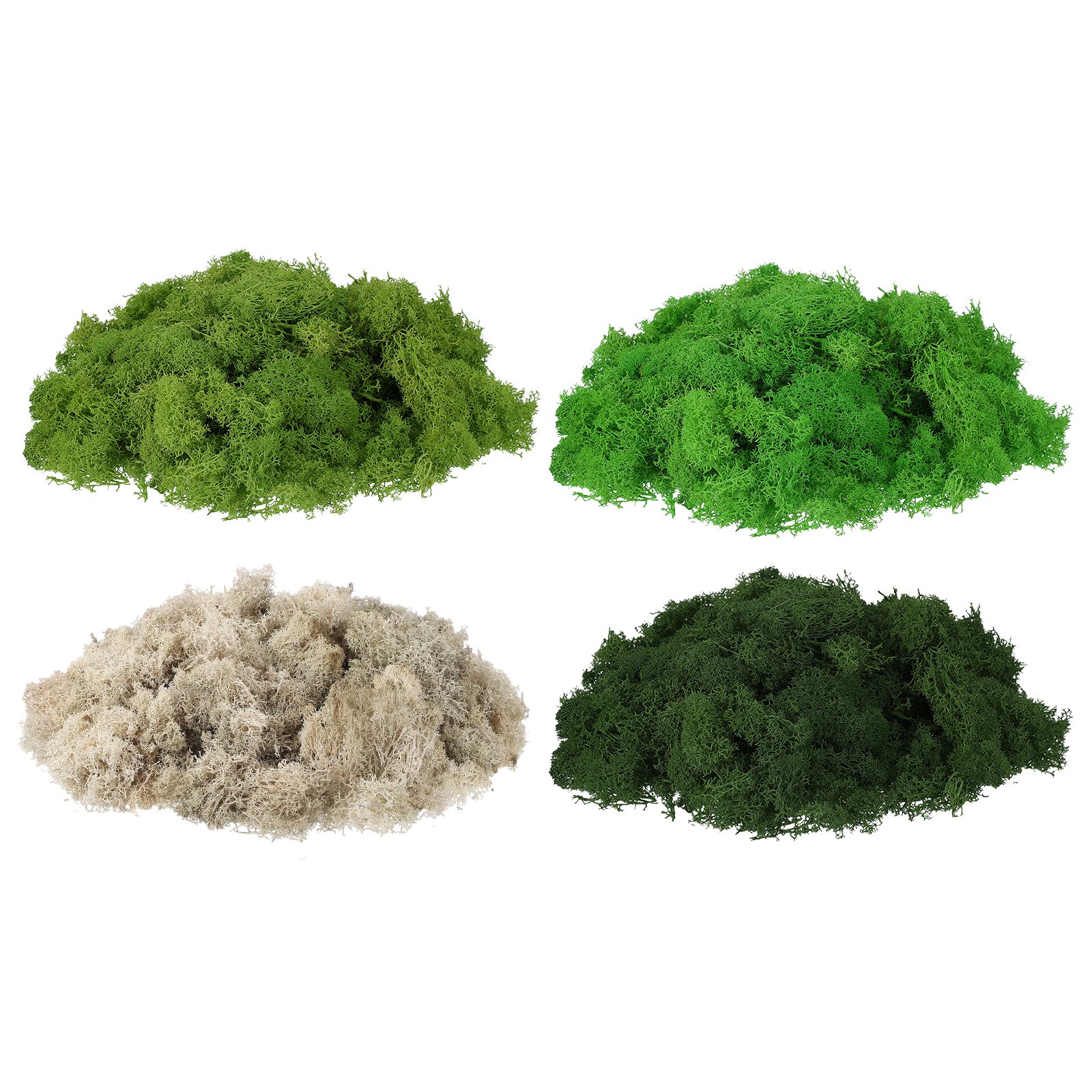 14oz Fake Preserved Reindeer Moss, Light Green/Dark Green/Green/White