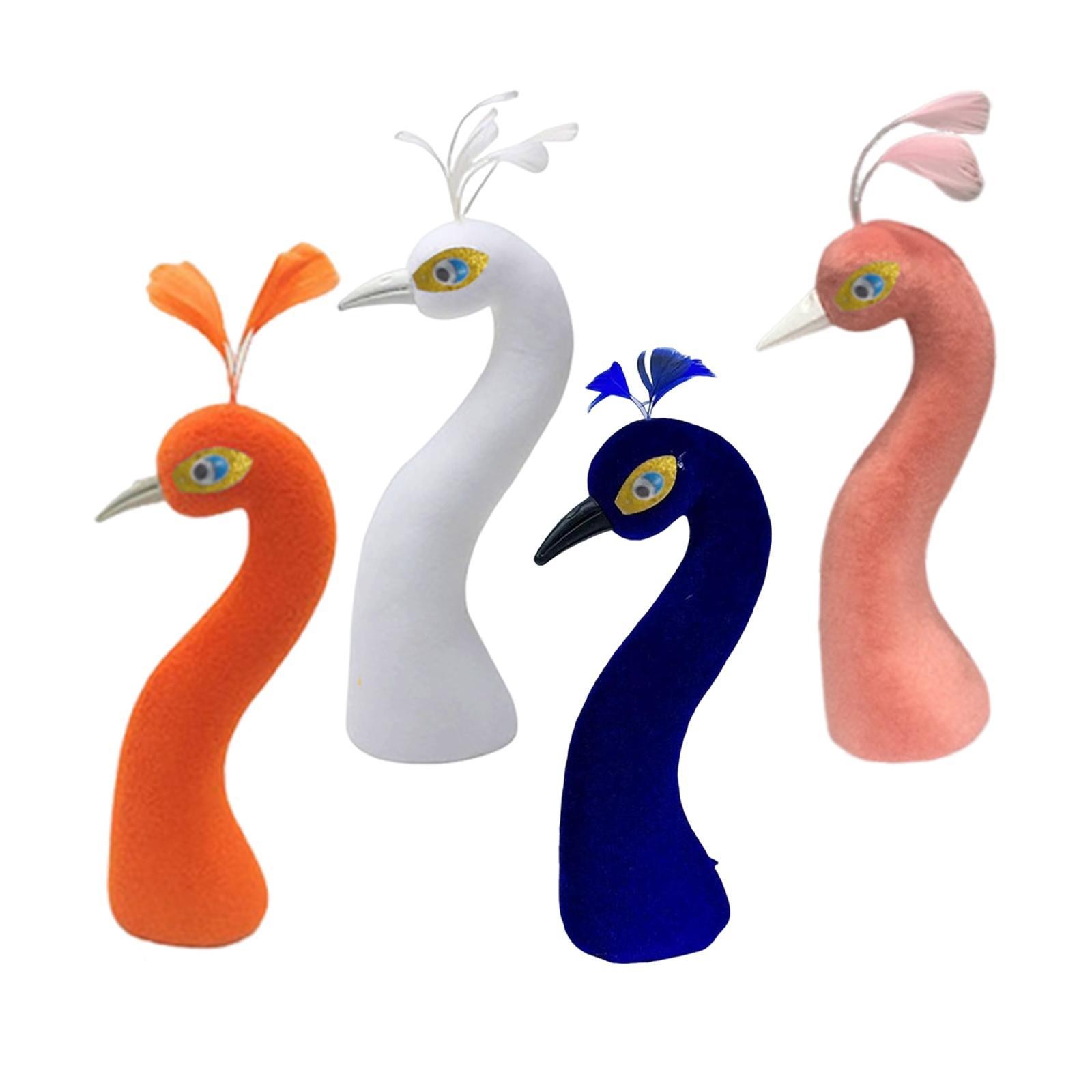 Simulated Peacock Head Model Elegant Figurine for Bookshelf Office Home
