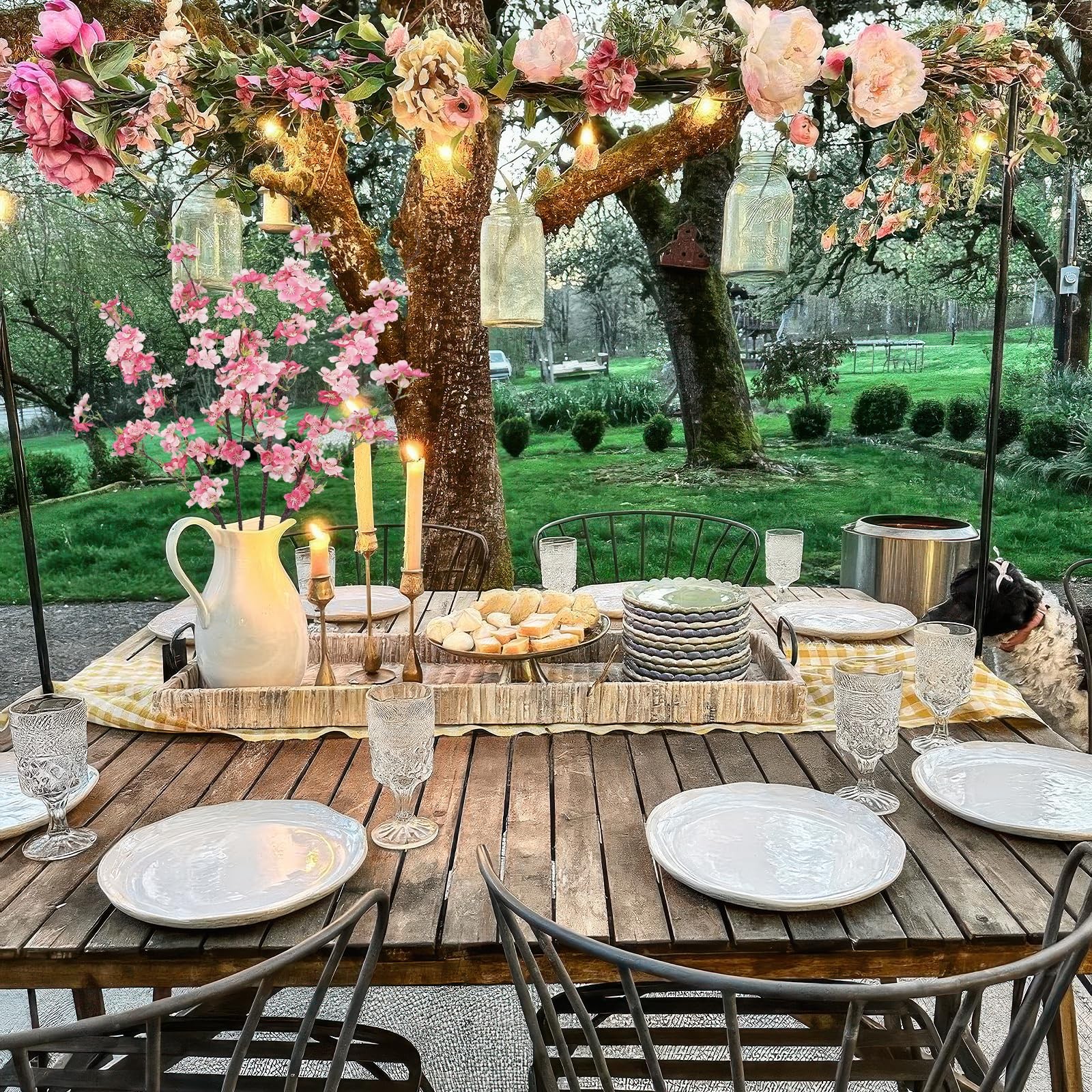 4 Pcs Cherry Blossom Branches Fake Flowers for Spring Summer Indoor Home Deco…