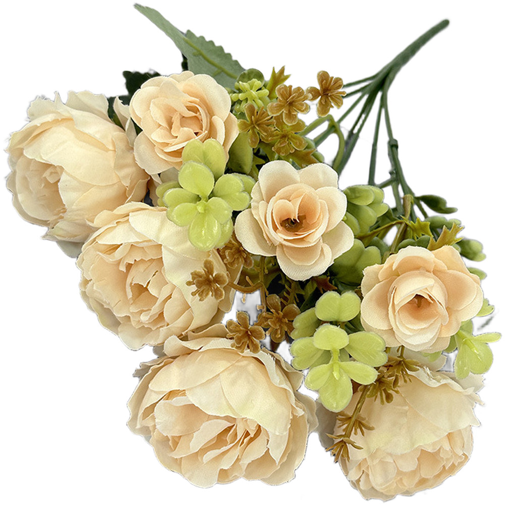 Photography Prop Flowers Silk Peony Flowers Flexible Wire Construction