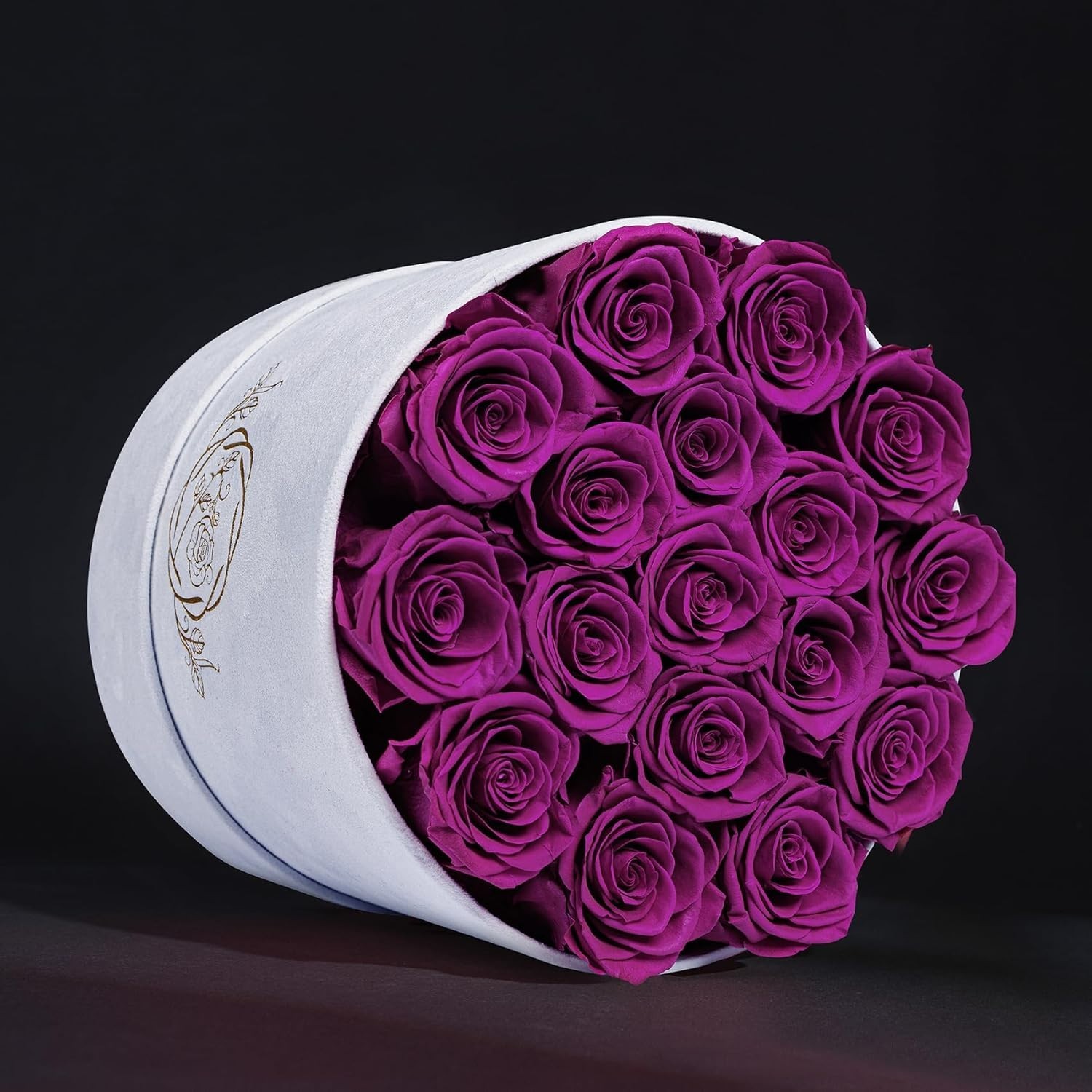 Vibrant 17 Roses in Velvet Box Ideal Gift for Valentines Day and Anniversaries