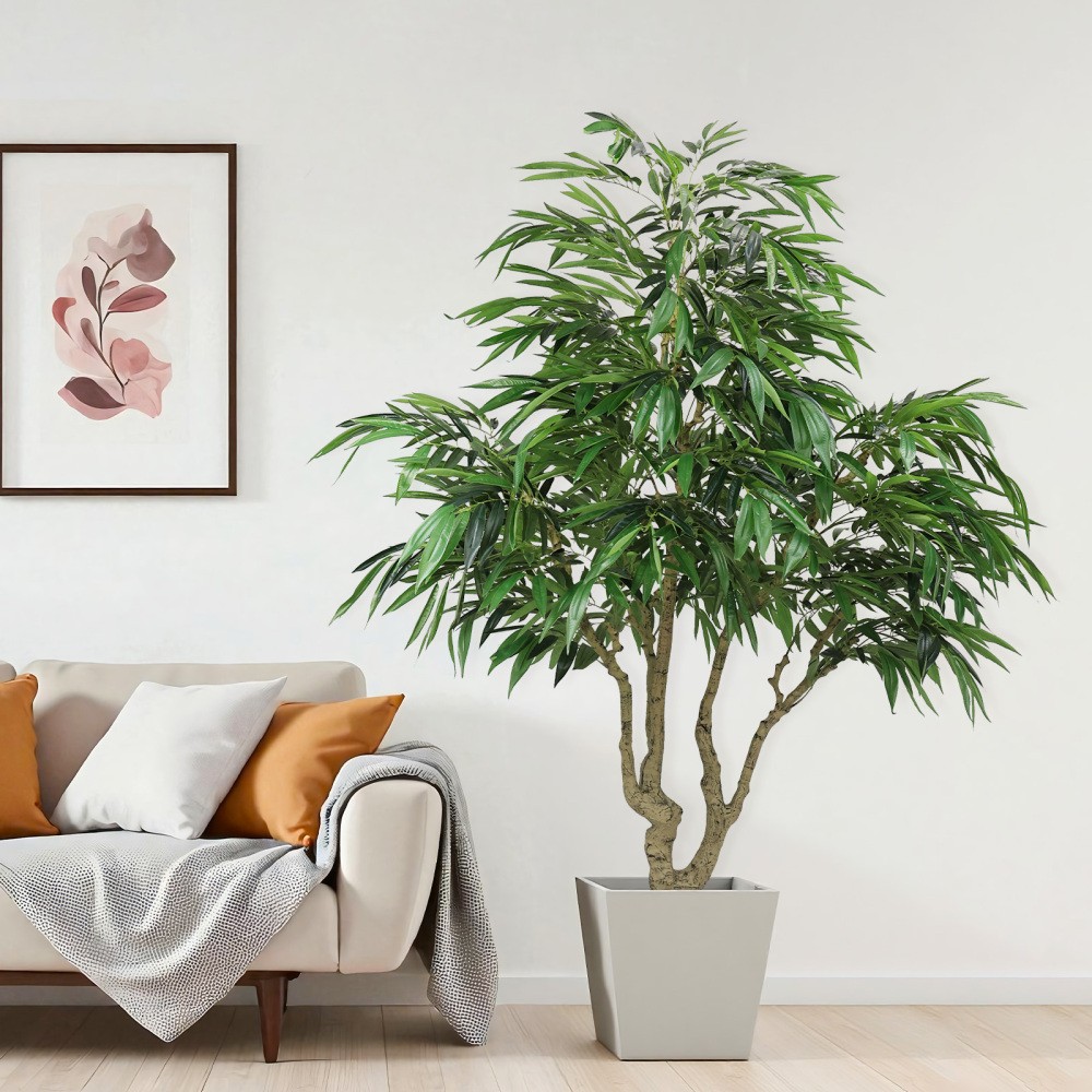 7FT Artificial Willow Tree Indoor Faux Silk Greenery Plant Home Apartment