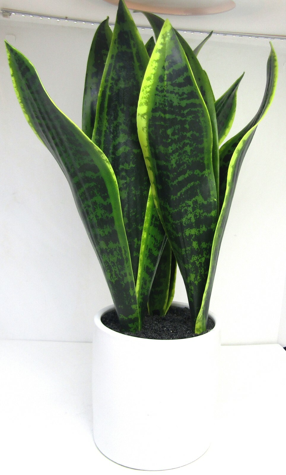 Fake Snake Plant 16″ Faux Potted Plant Artificial Snake Plant with White Ceramic