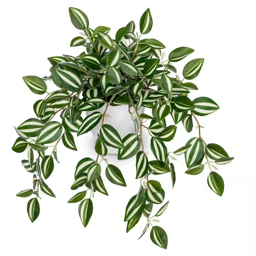 17.7 in .Fake Green Plants with White Pot