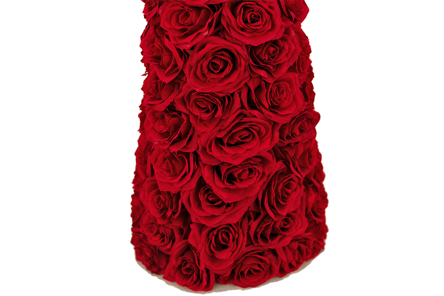 Valentine’s Day Red Rosebud Centerpiece Cone Tree Artificial Roses 14in Decor