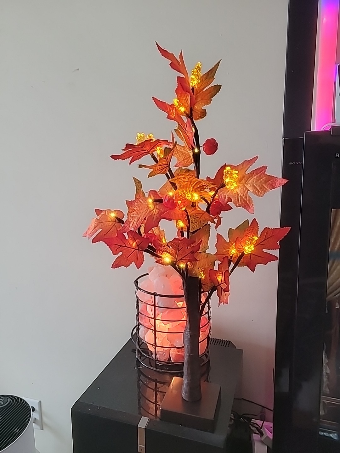 24″H Maple Leaf Table Tree – Autumn Fall Harvest Décor LIGHTS UP Battery Opera