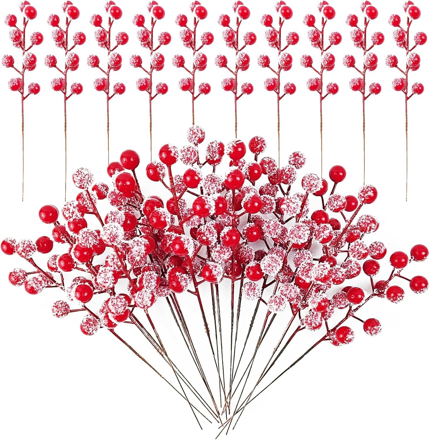 Artificial Holly Berry Stems for Holiday Decor
